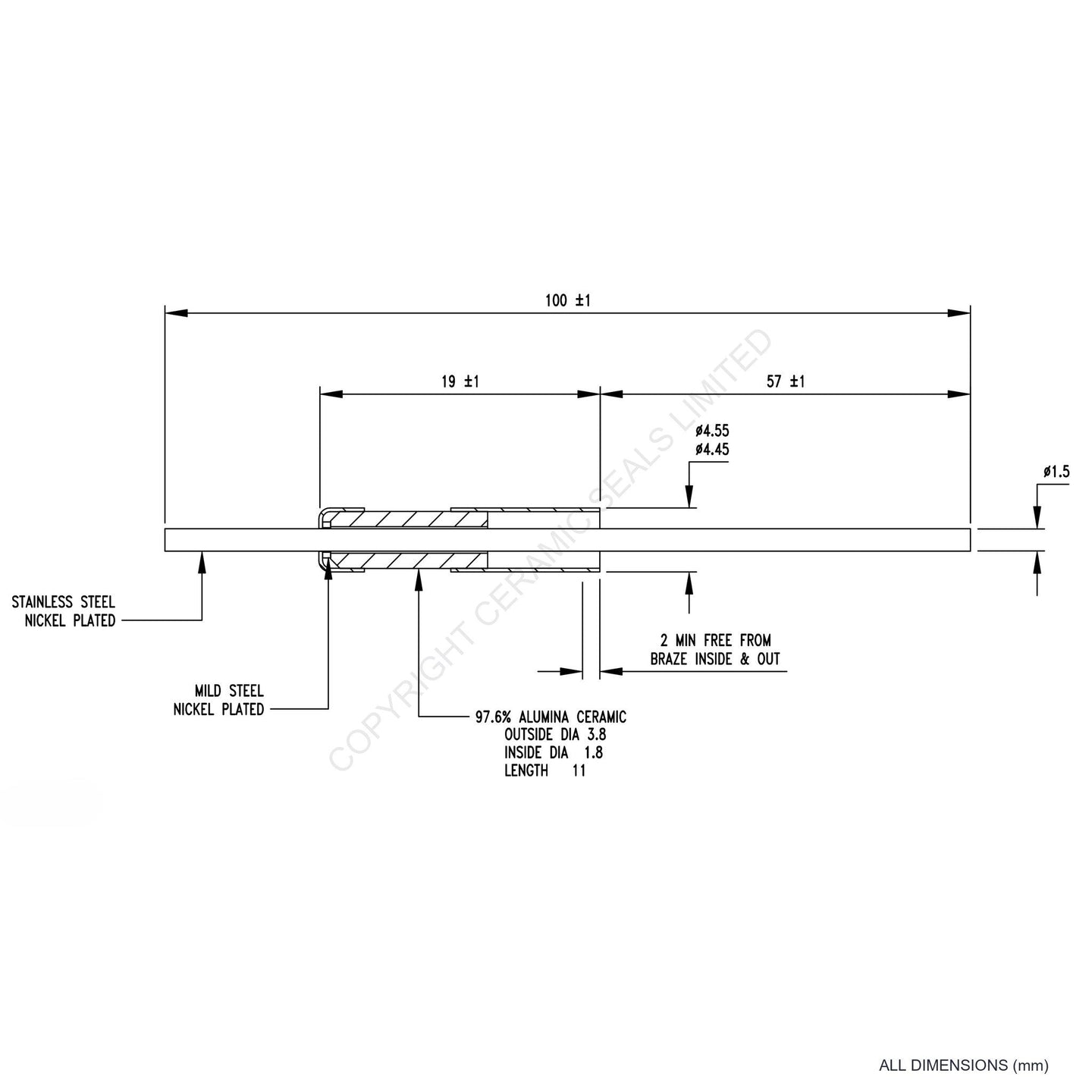 2.5kV Instrumentation Feedthrough