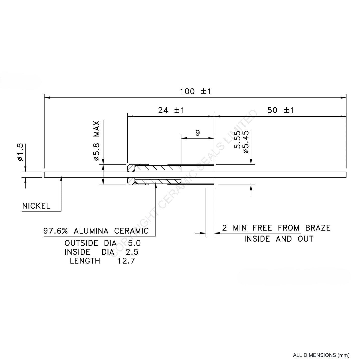 2.5kV Instrumentation Feedthrough