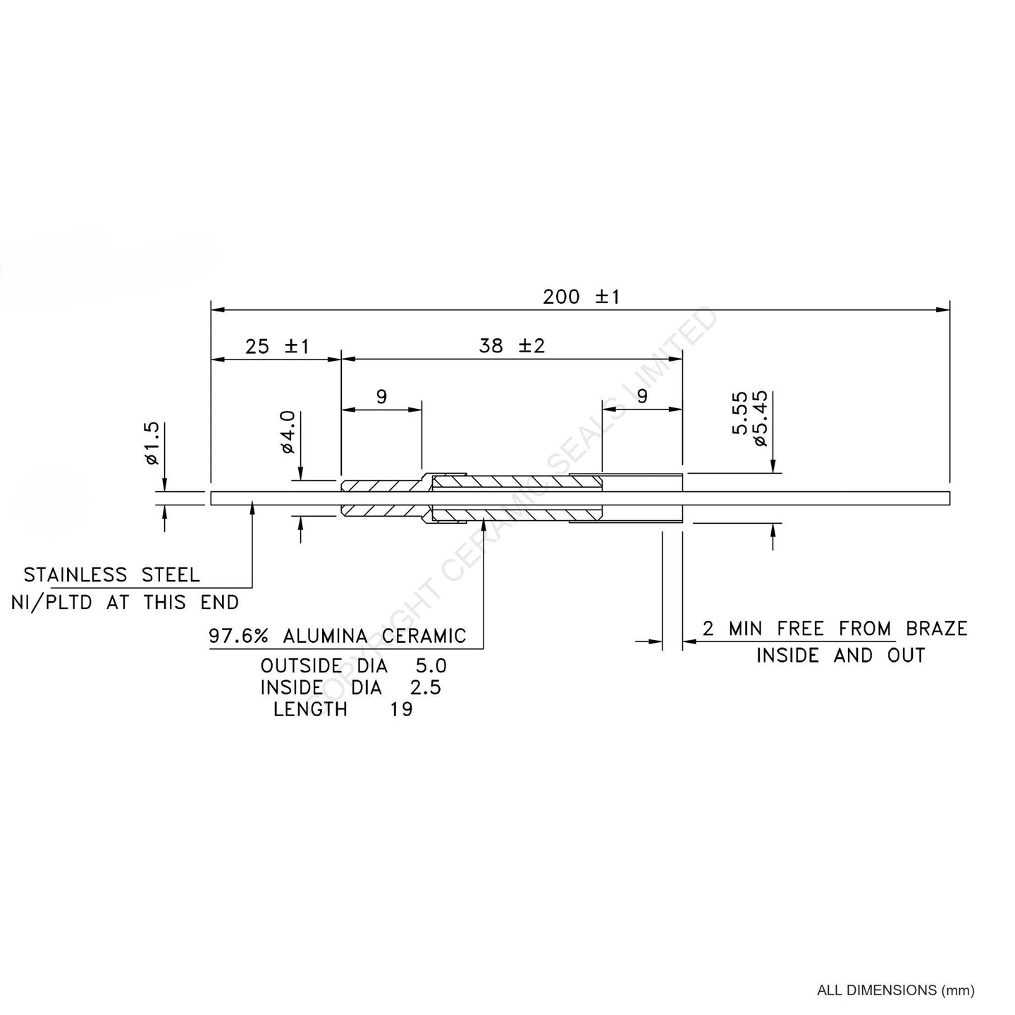 2.5kV Instrumentation Feedthrough