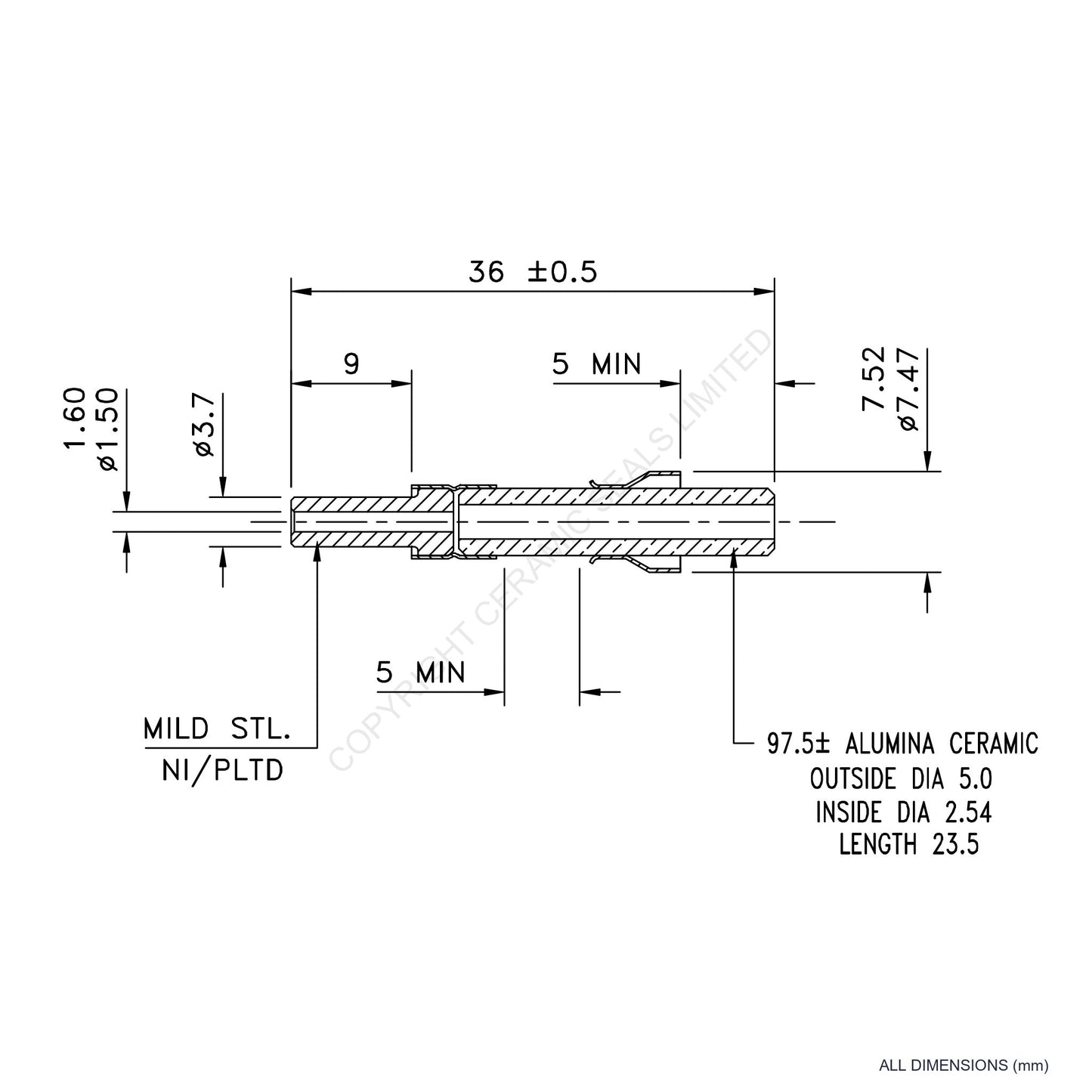 2.5kV Instrumentation Feedthrough