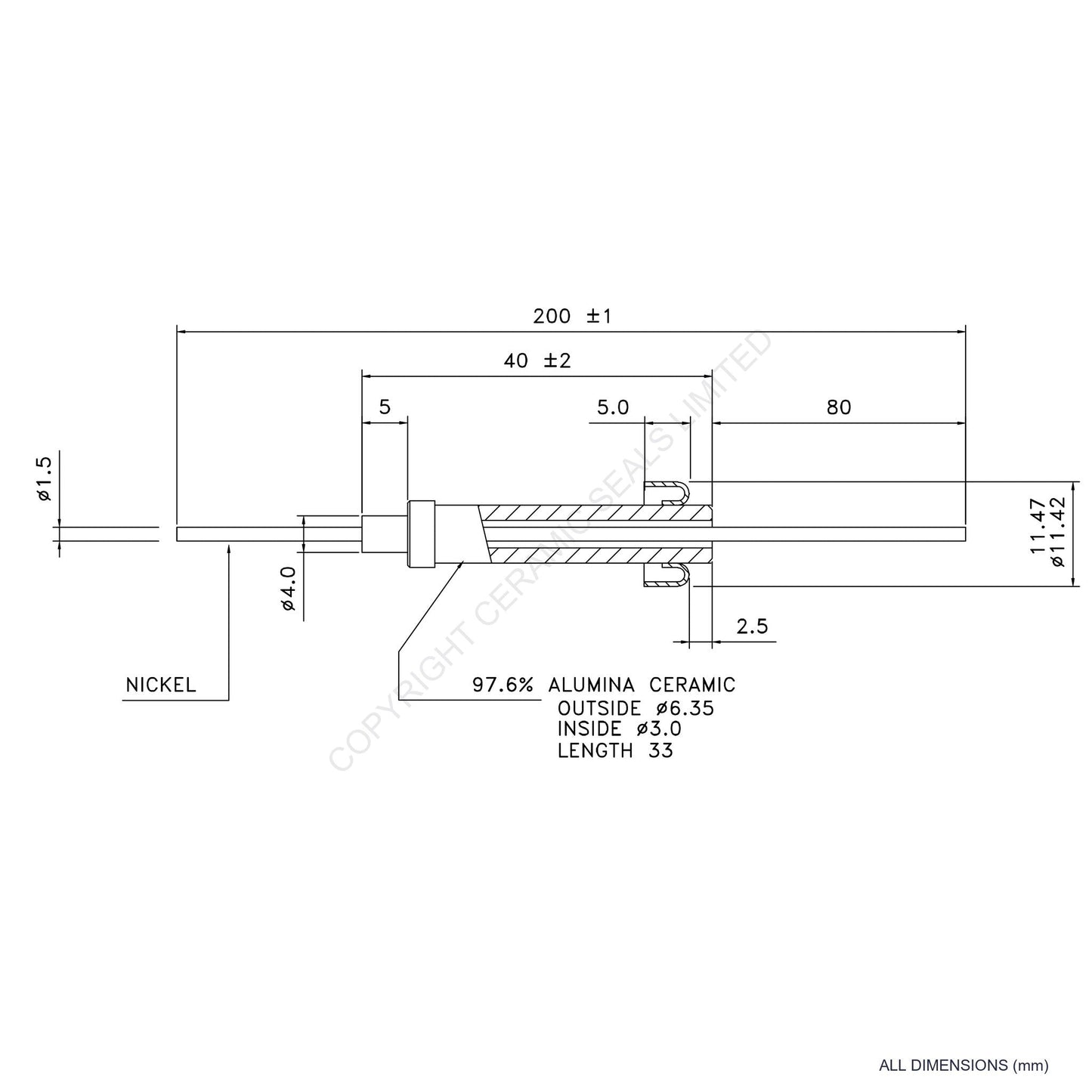 20kV Instrumentation Feedthrough