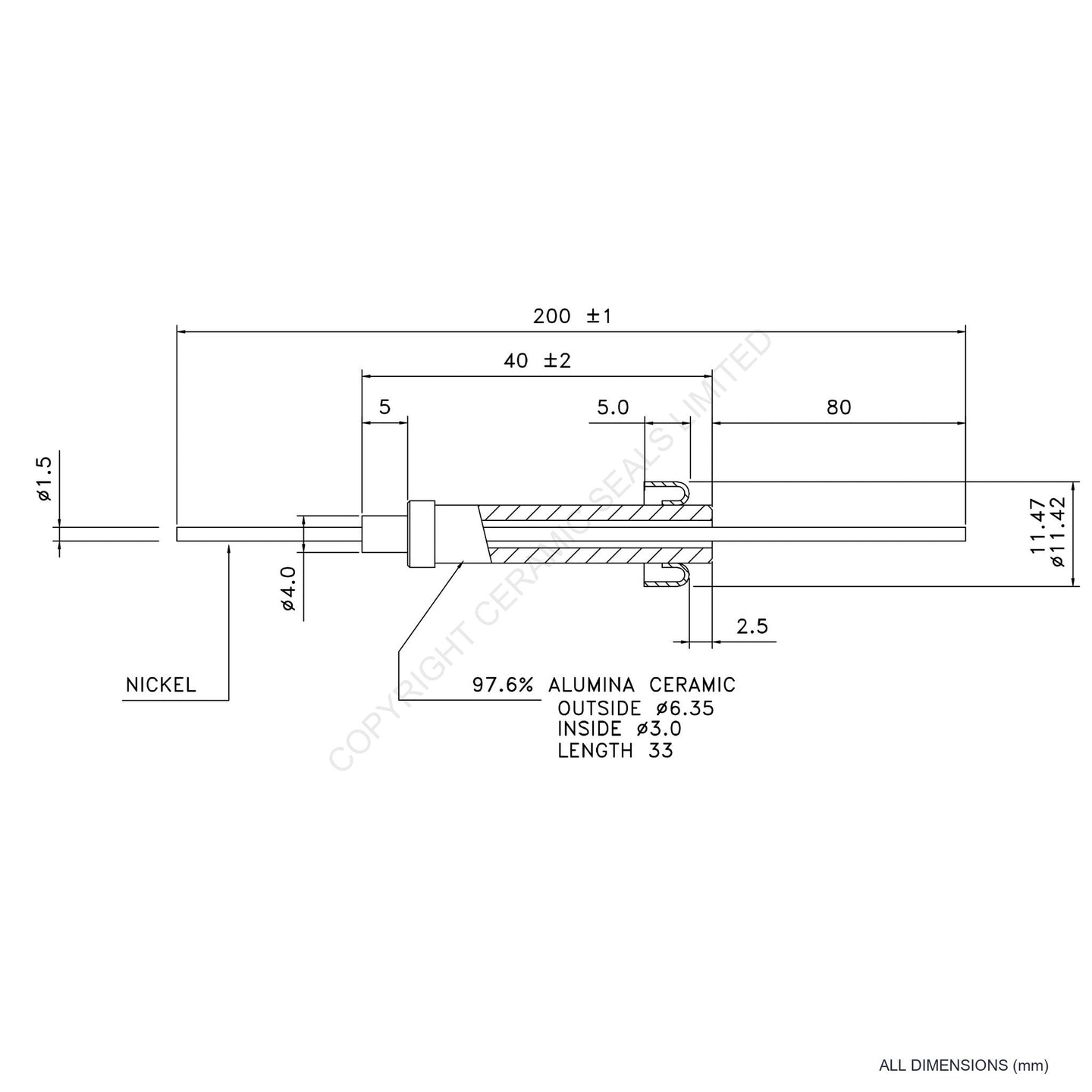 20kV Instrumentation Feedthrough
