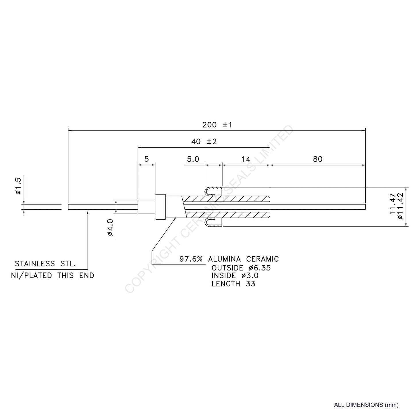 8kV Instrumentation Feedthrough