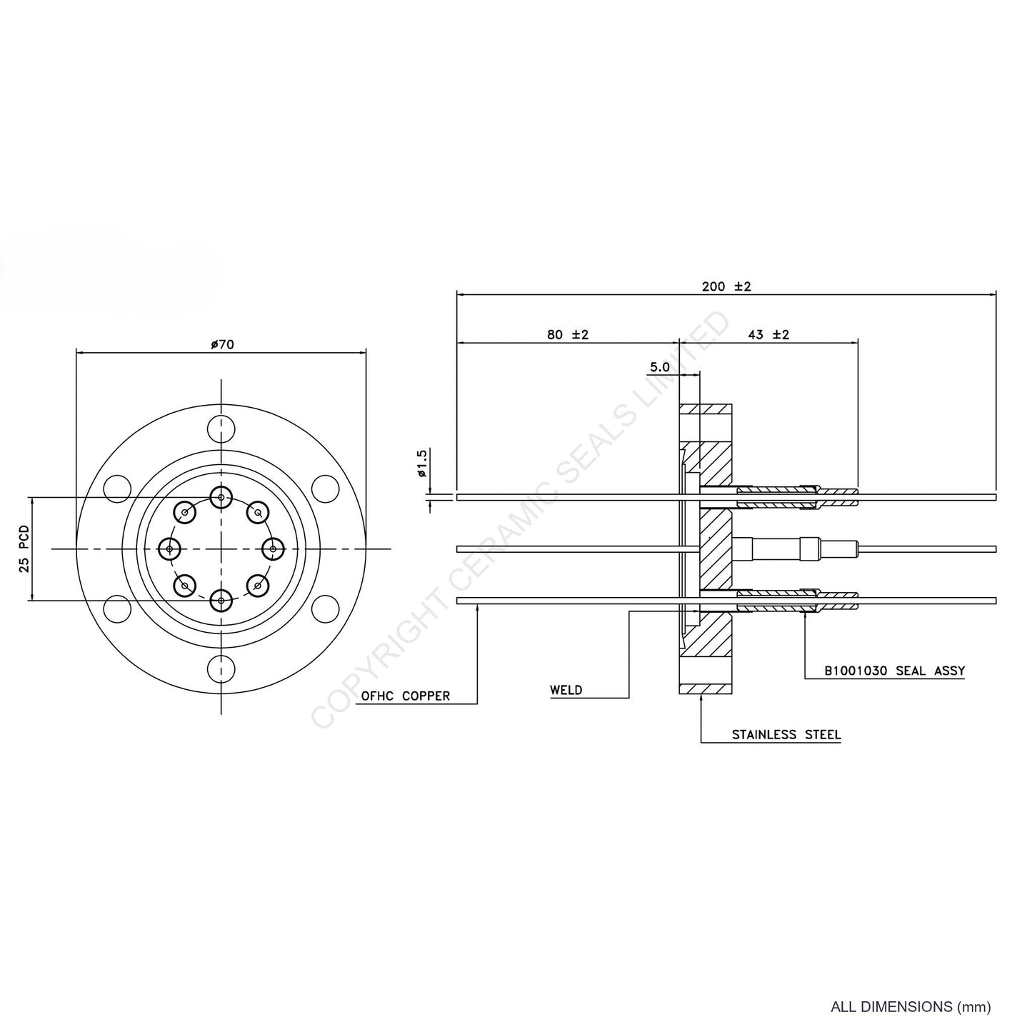 5kV 8 Way Flange Assembly