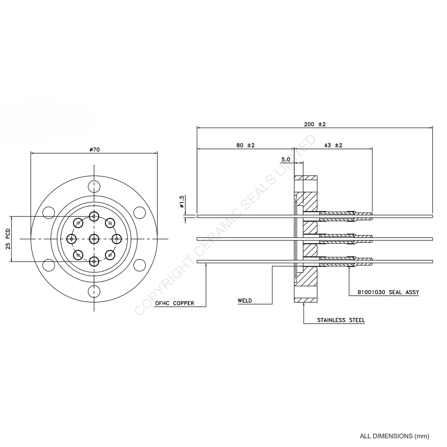 5kV 9 Way Flange Assembly
