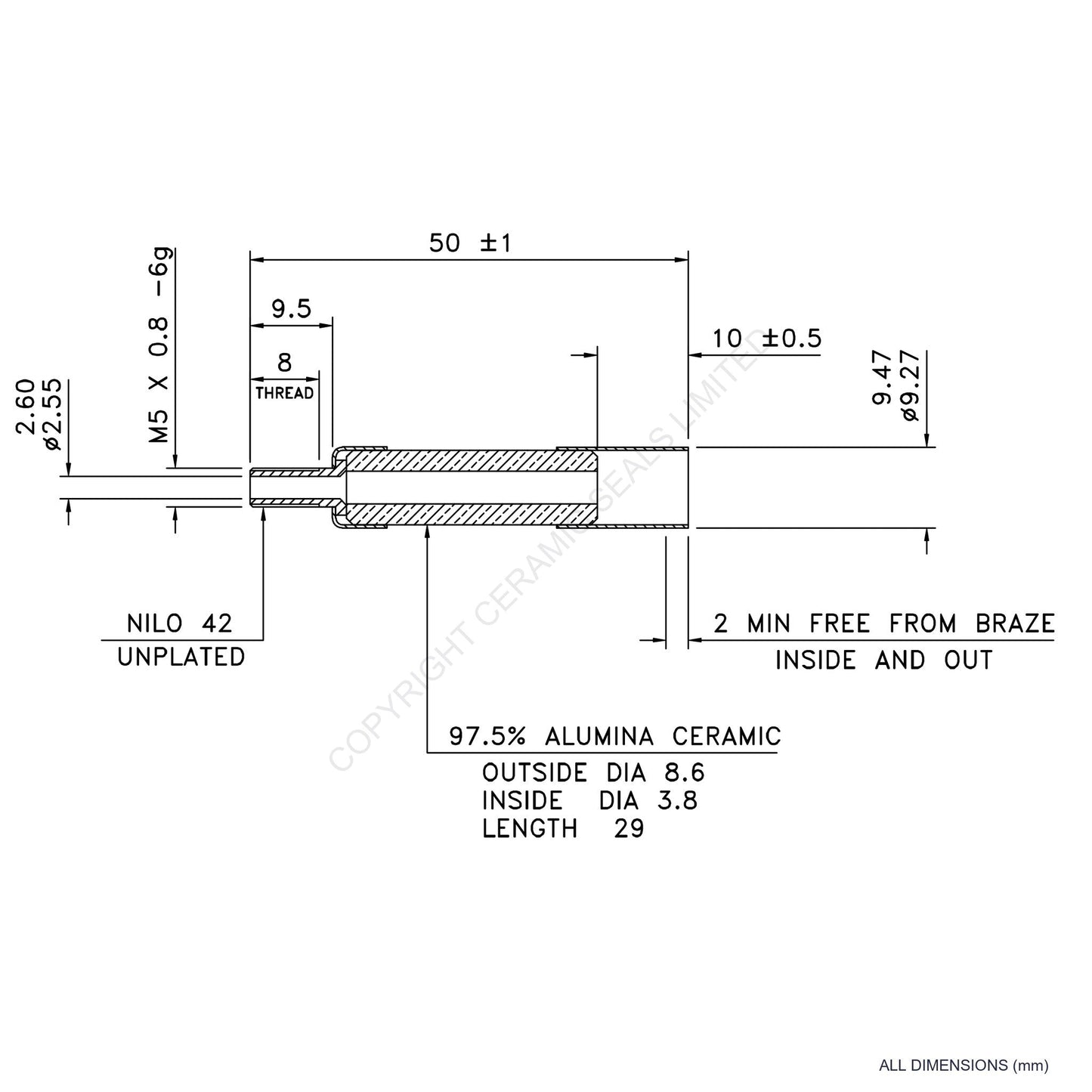 10kV Metal Ceramic Seal