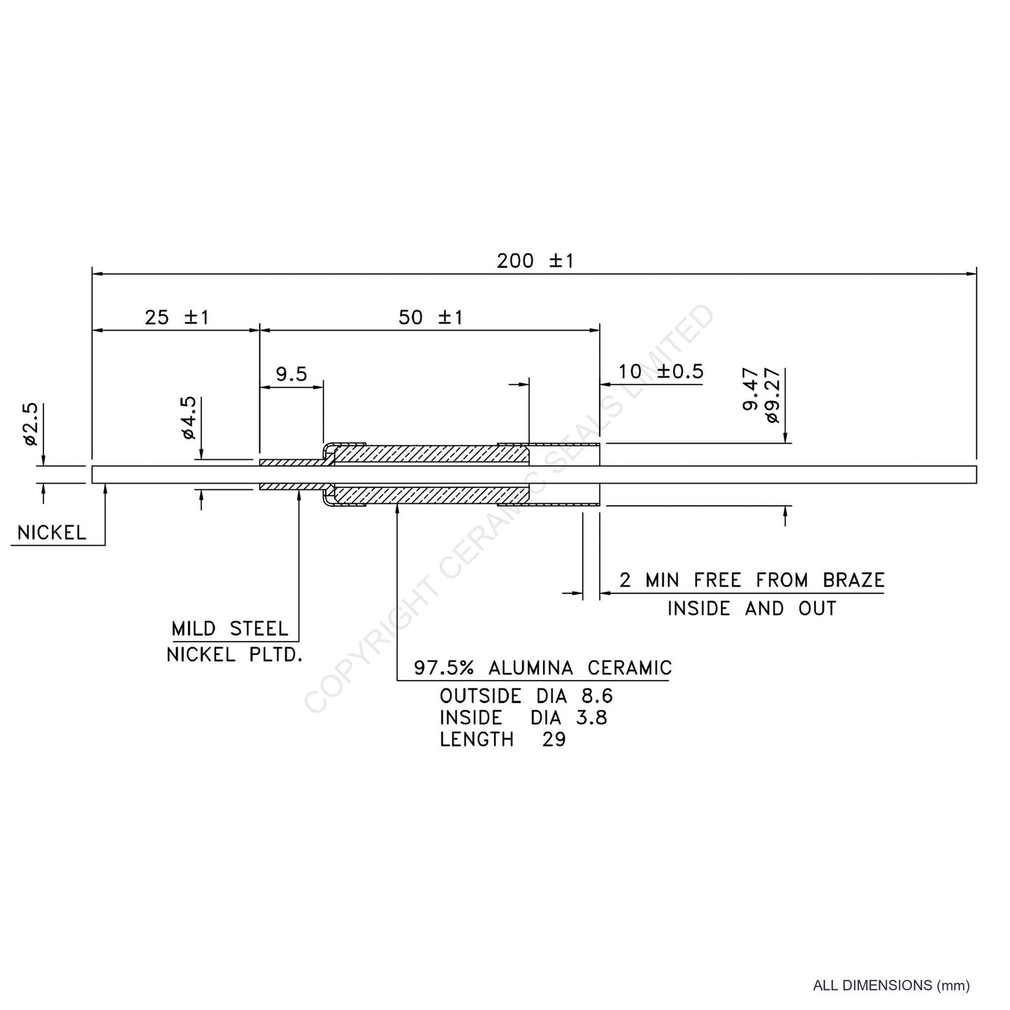 10kV Metal Ceramic Seal