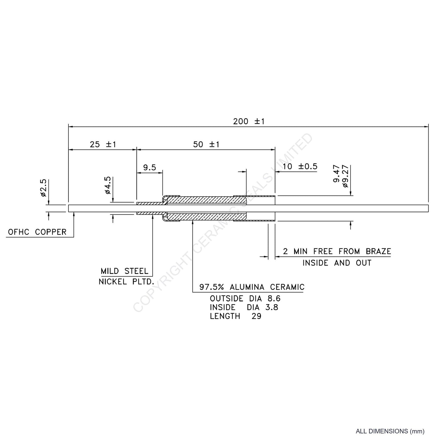 10kV Metal Ceramic Seal