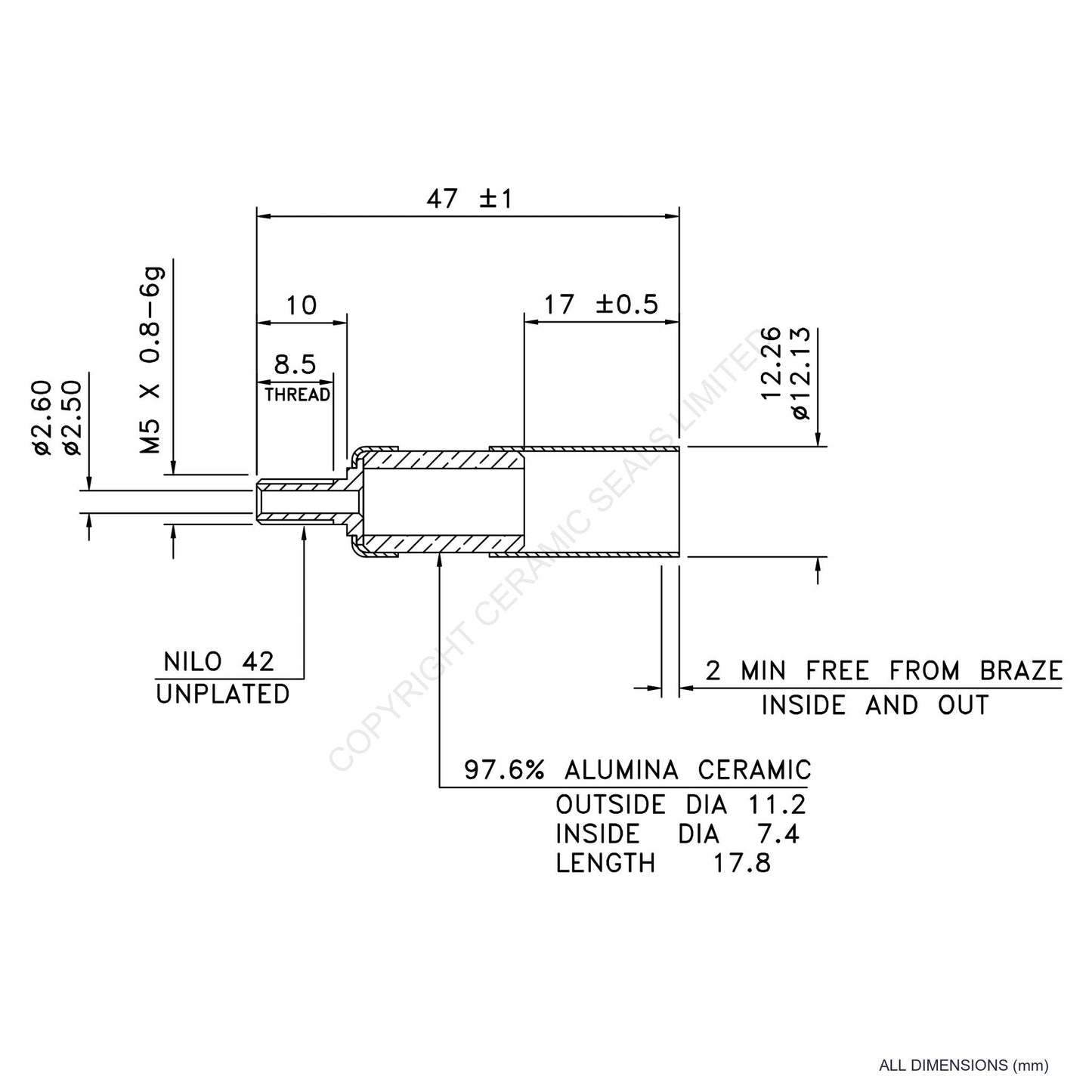 5kV Metal Ceramic Seal