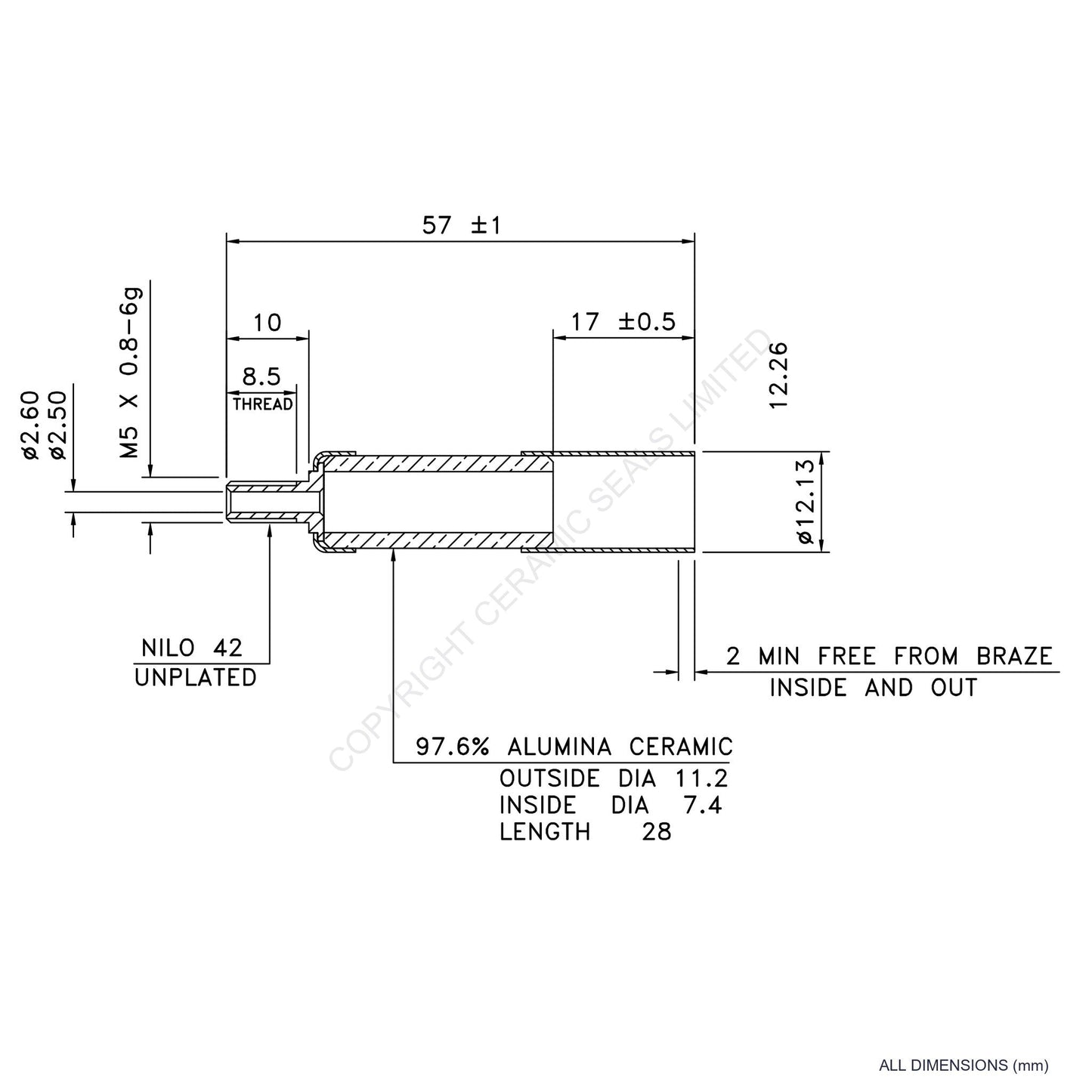 10kV Metal Ceramic Seal