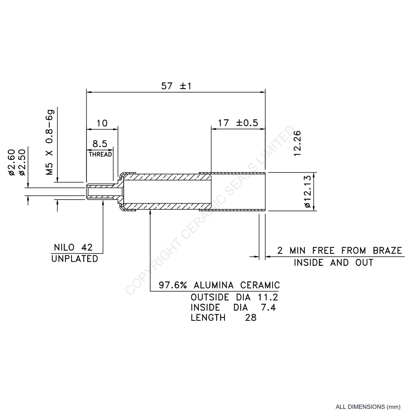 10kV Metal Ceramic Seal