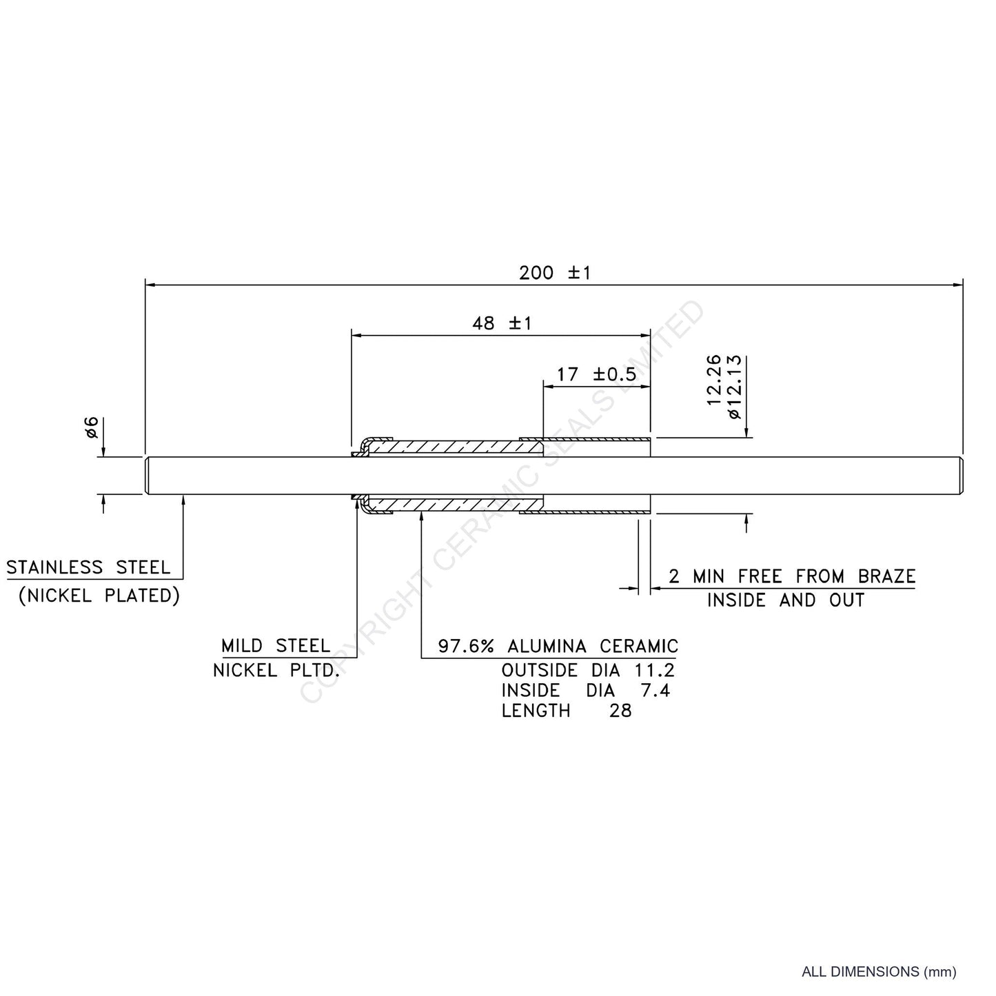 10kV Metal Ceramic Seal