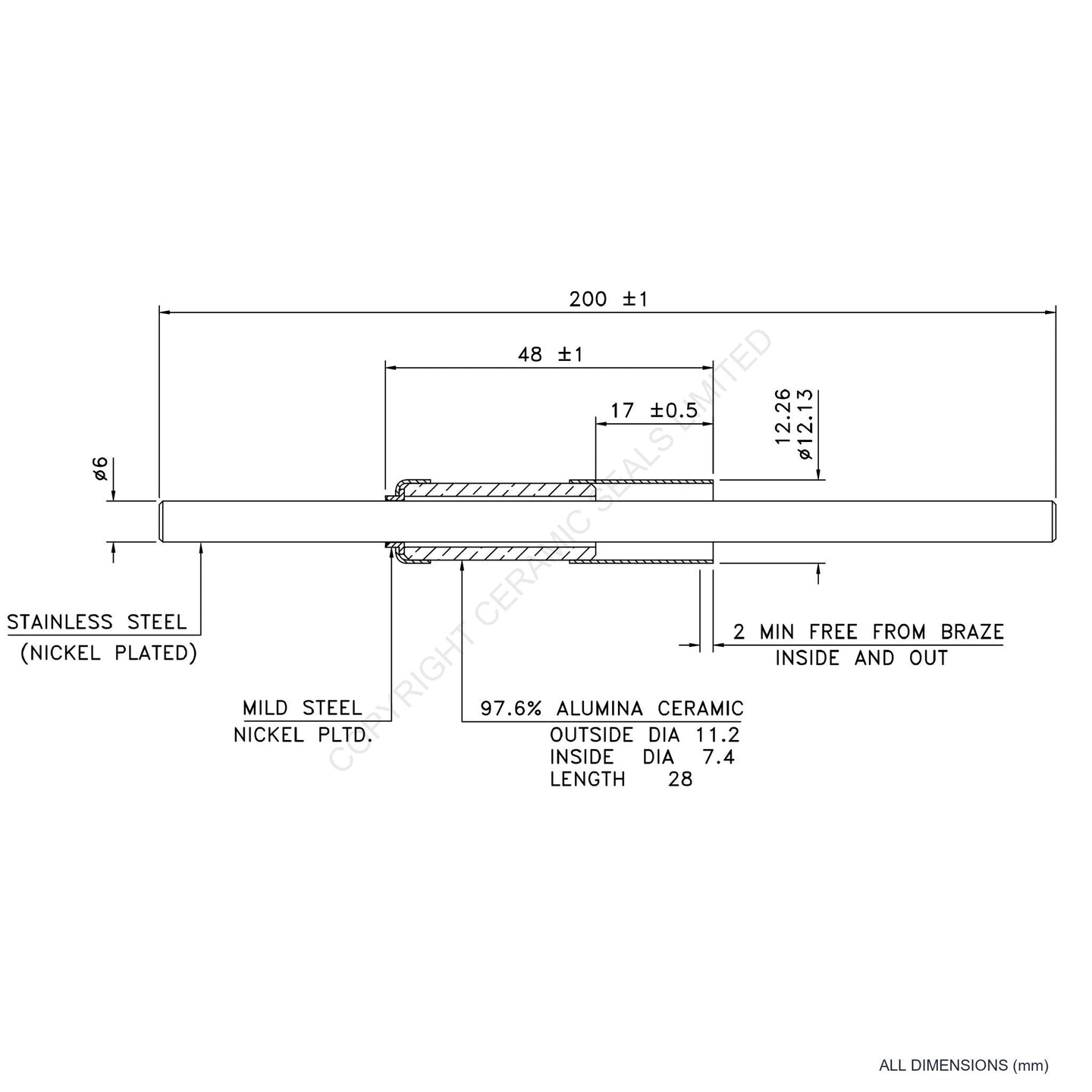 10kV Metal Ceramic Seal