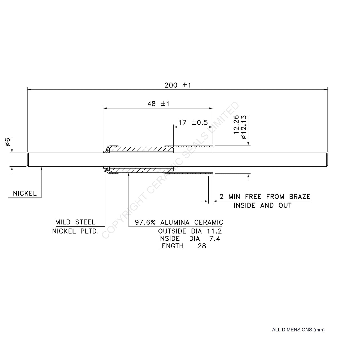 10kV Metal Ceramic Seal