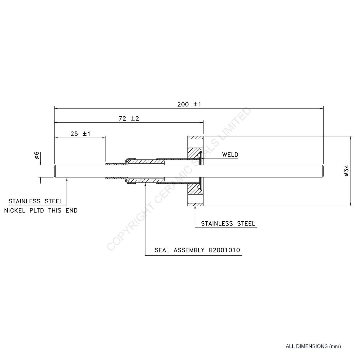 5kV Single Feedthrough Flanged