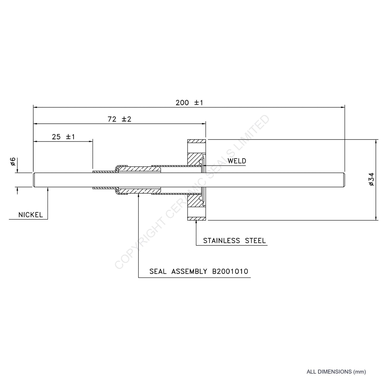 5kV Single Feedthrough Flanged