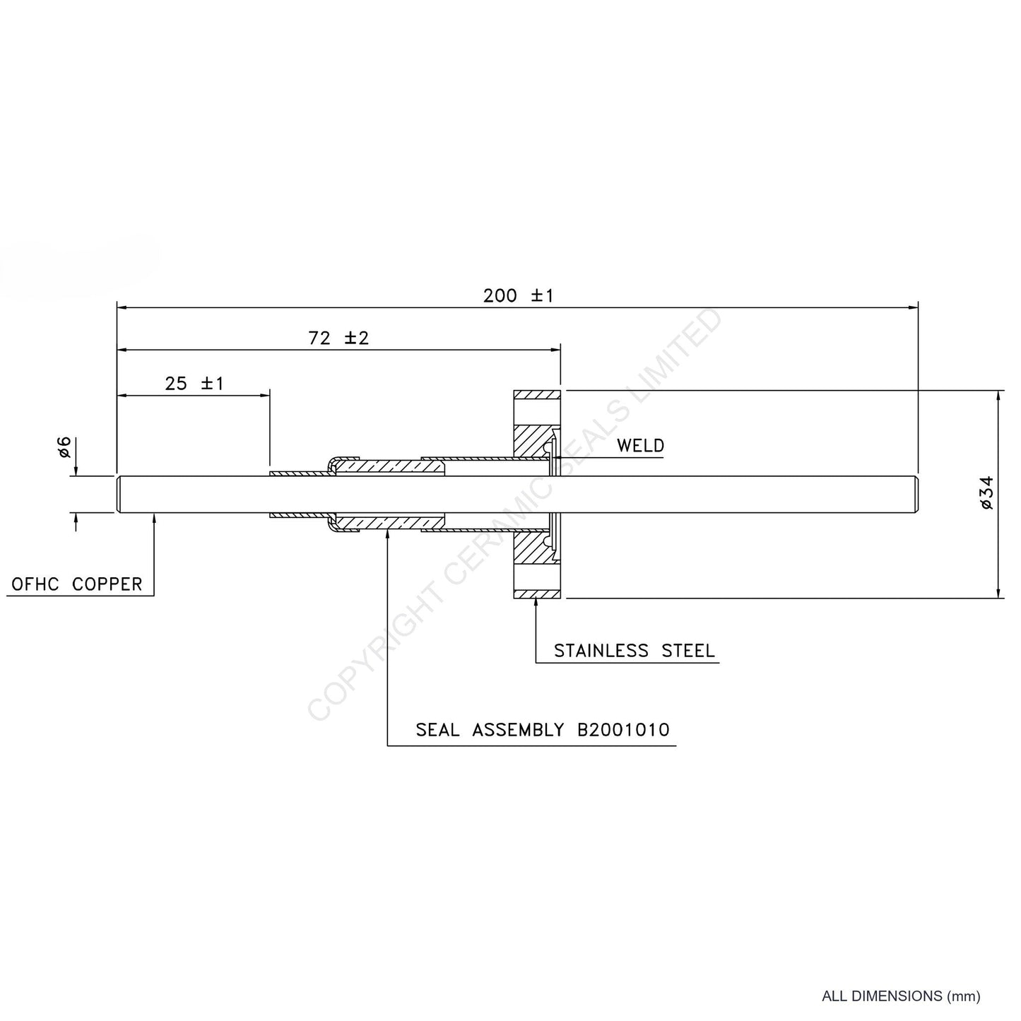 5kV Single Feedthrough Flanged