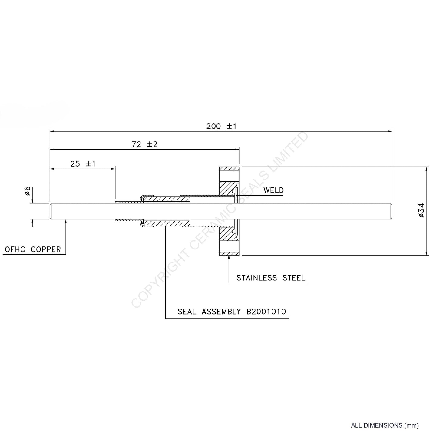 5kV Single Feedthrough Flanged