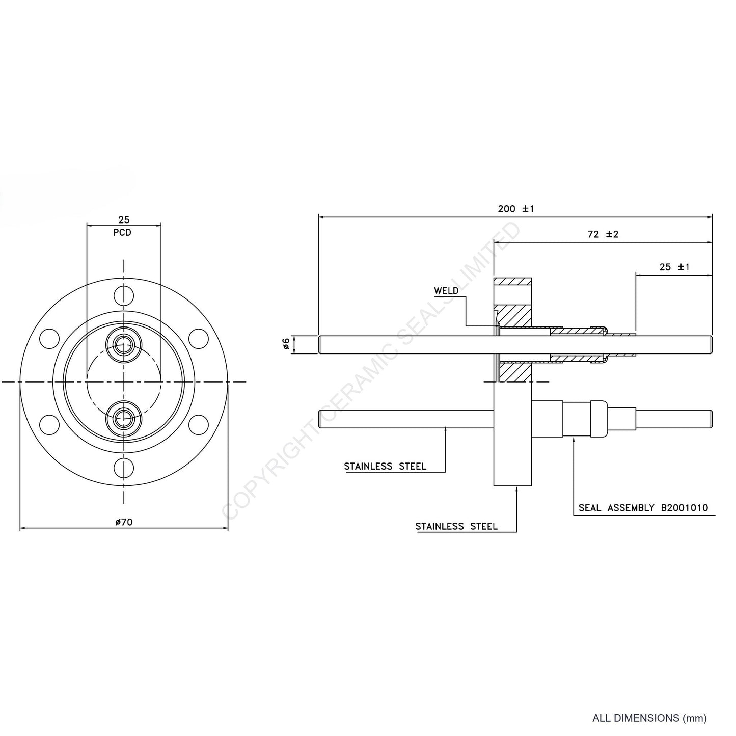 5kV Double Feedthrough Flanged