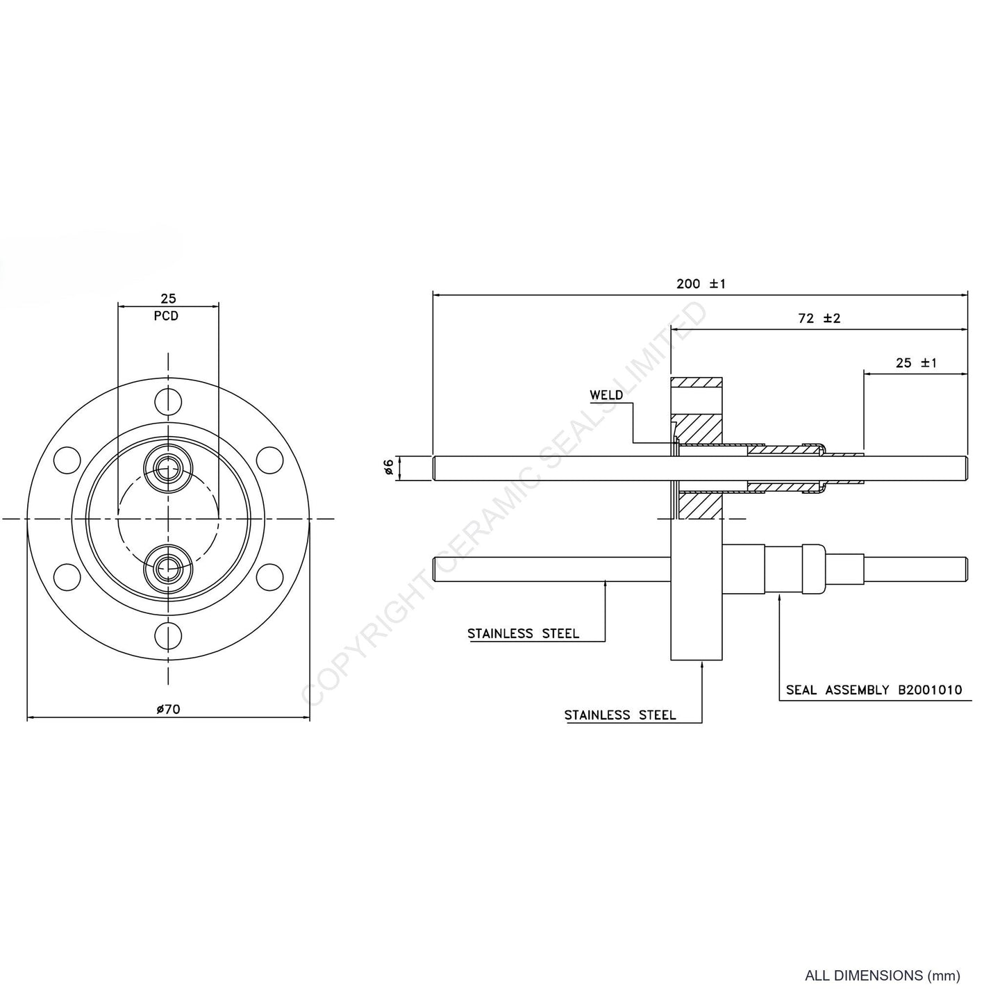 5kV Double Feedthrough Flanged
