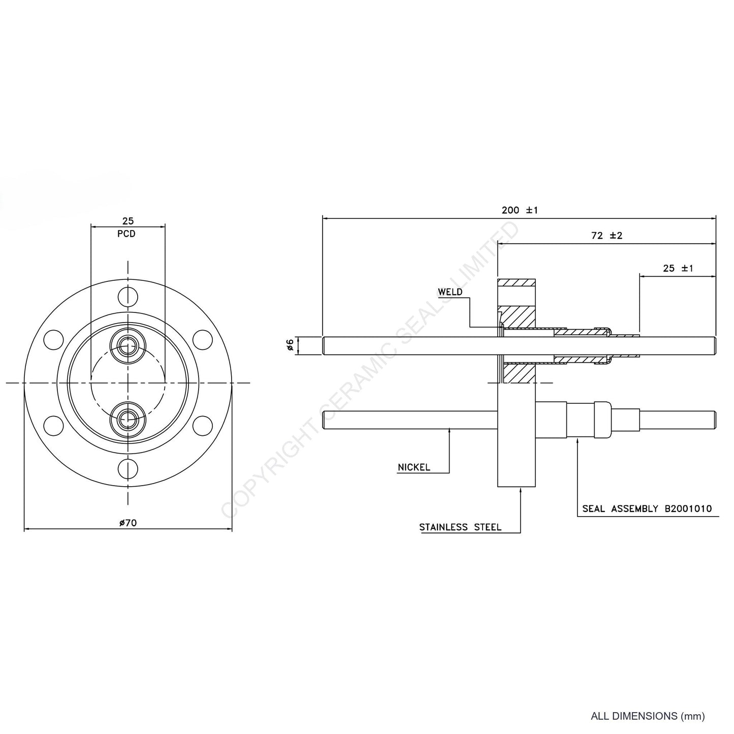 5kV Double Feedthrough Flanged