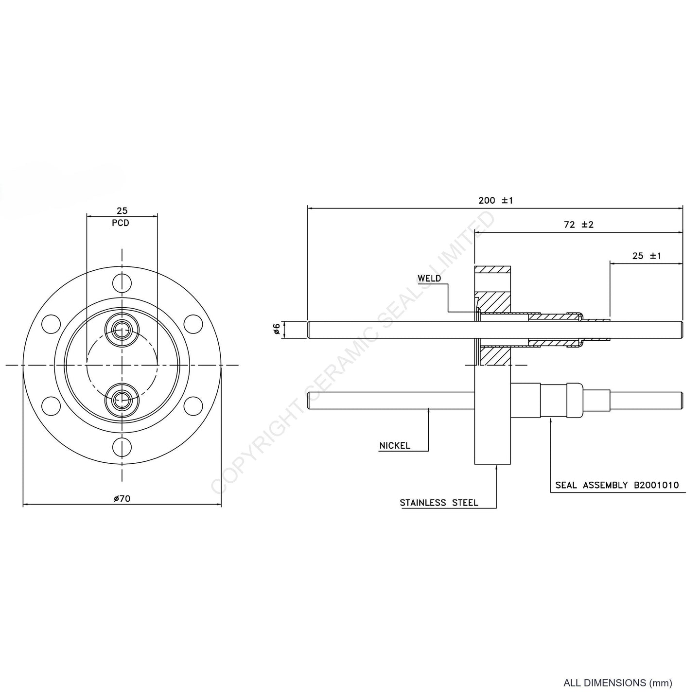 5kV Double Feedthrough Flanged