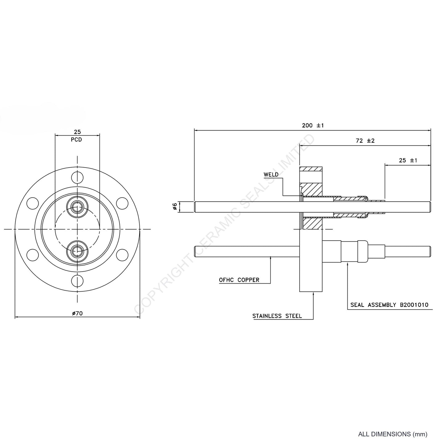 5kV Double Feedthrough Flanged