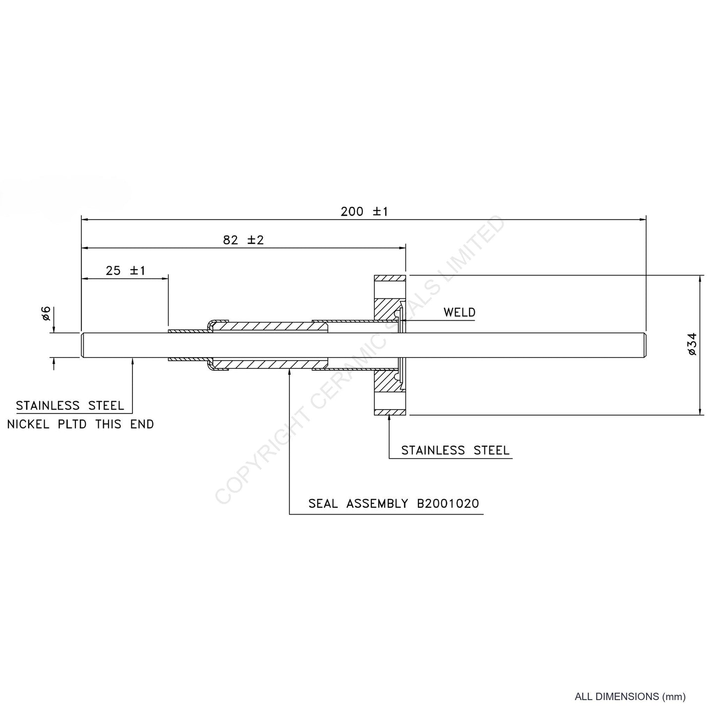 10kV Single Feedthrough Flanged