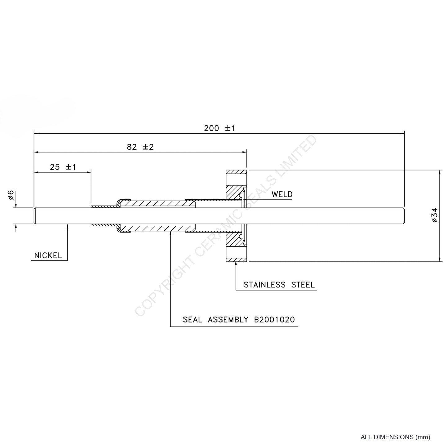 10kV Single Feedthrough Flanged