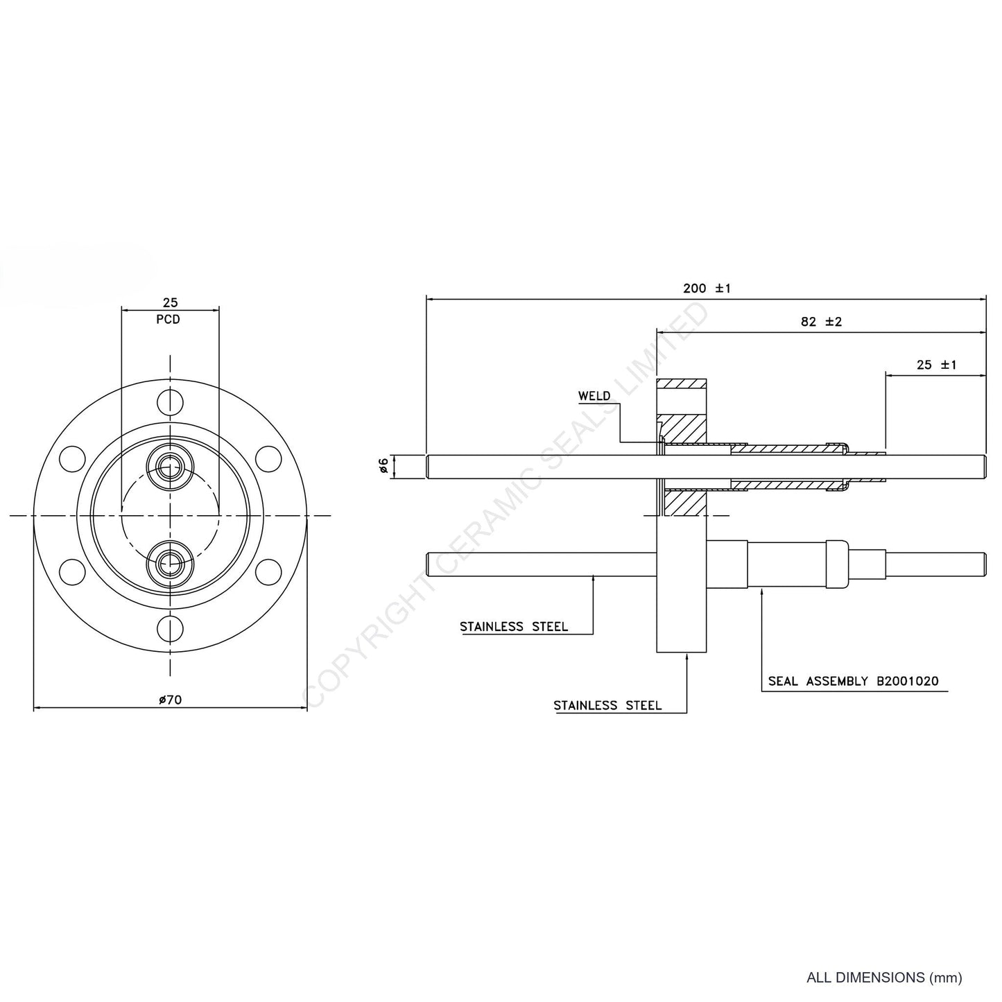 10kV Double Feedthrough Flanged