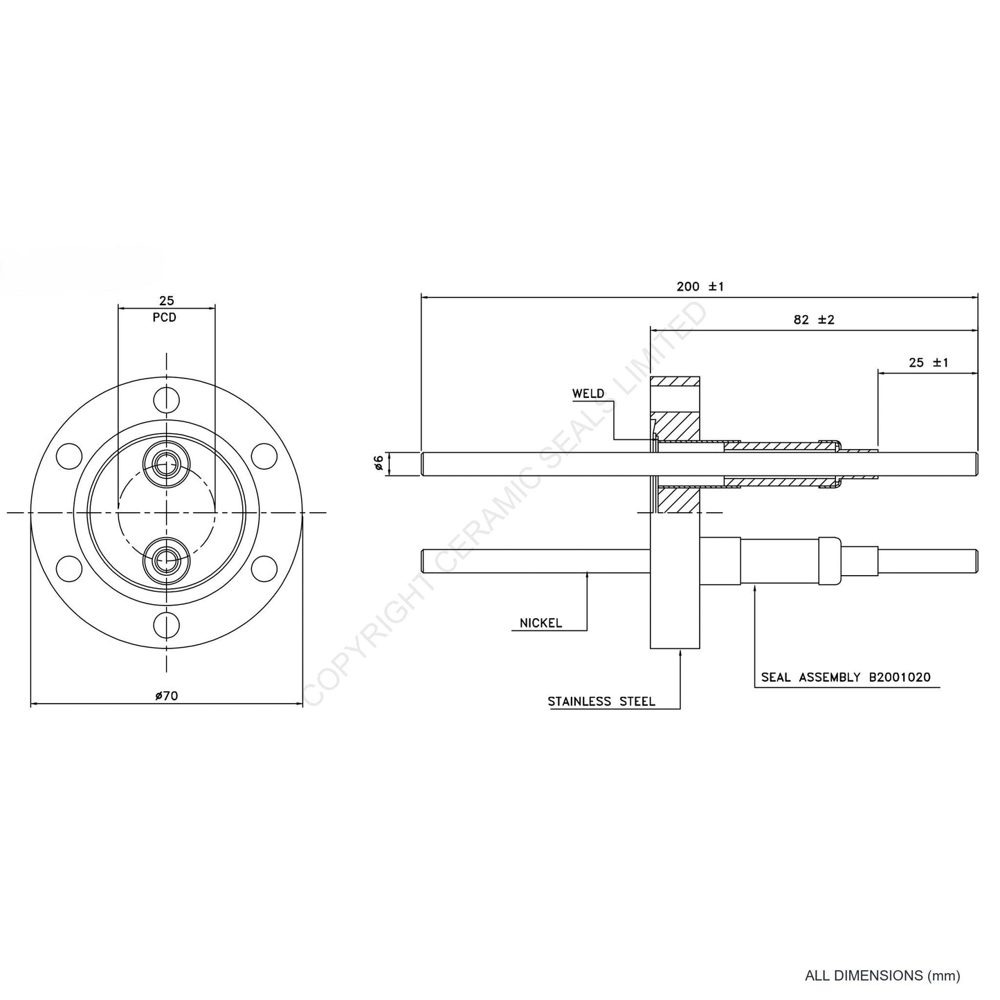 10kV Double Feedthrough Flanged