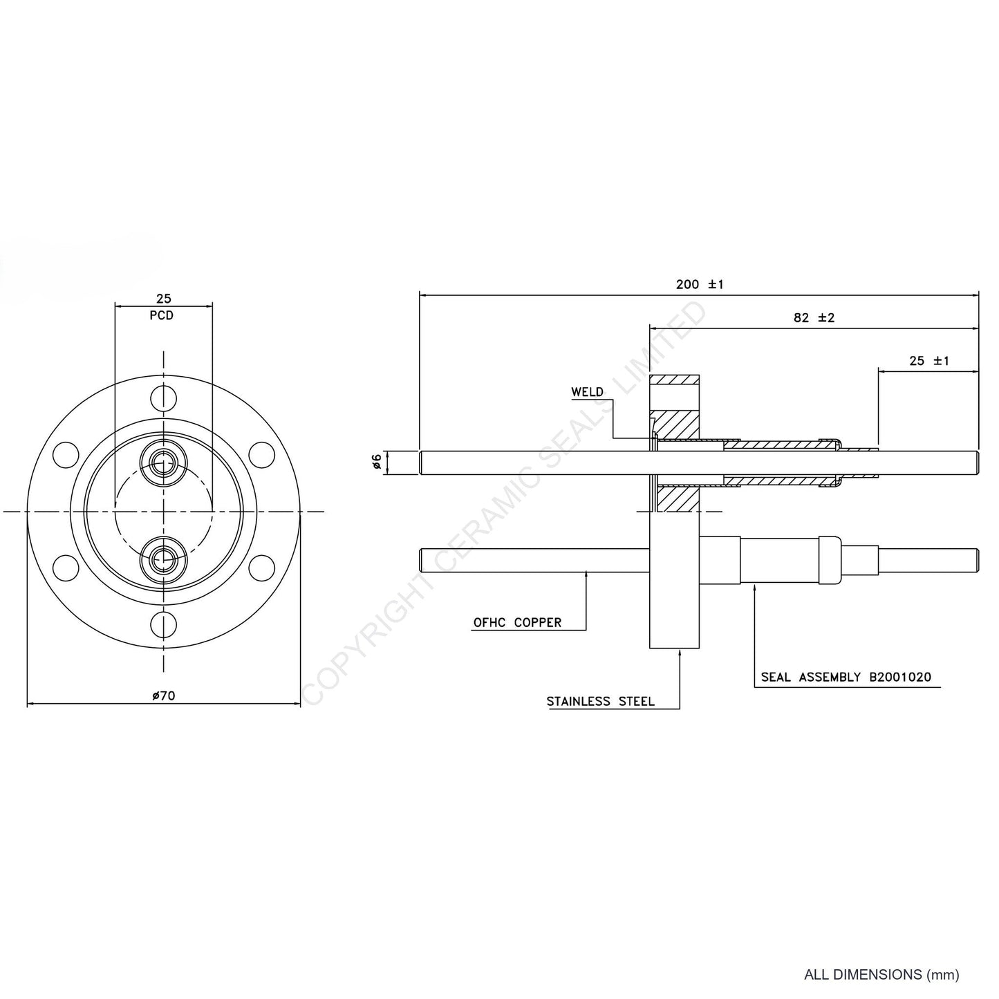 10kV Double Feedthrough Flanged