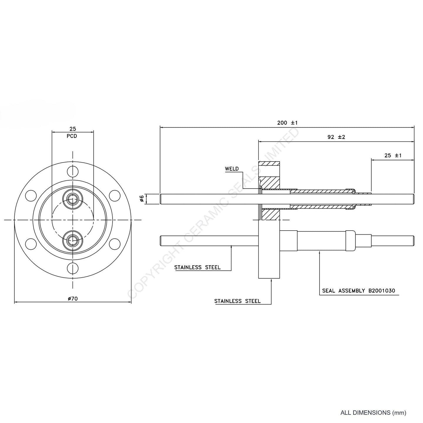 15kV Double Feedthrough Flanged