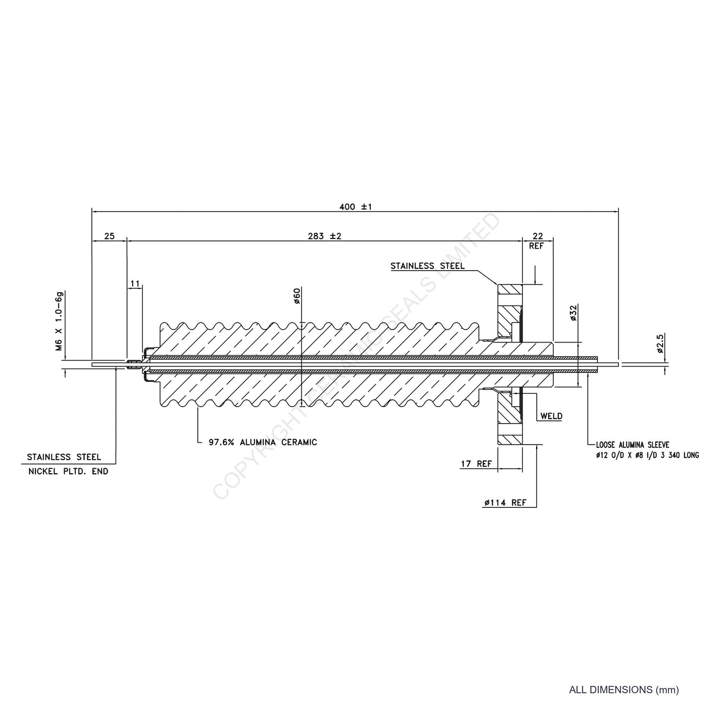 150kV Feedthrough Assembly Flange
