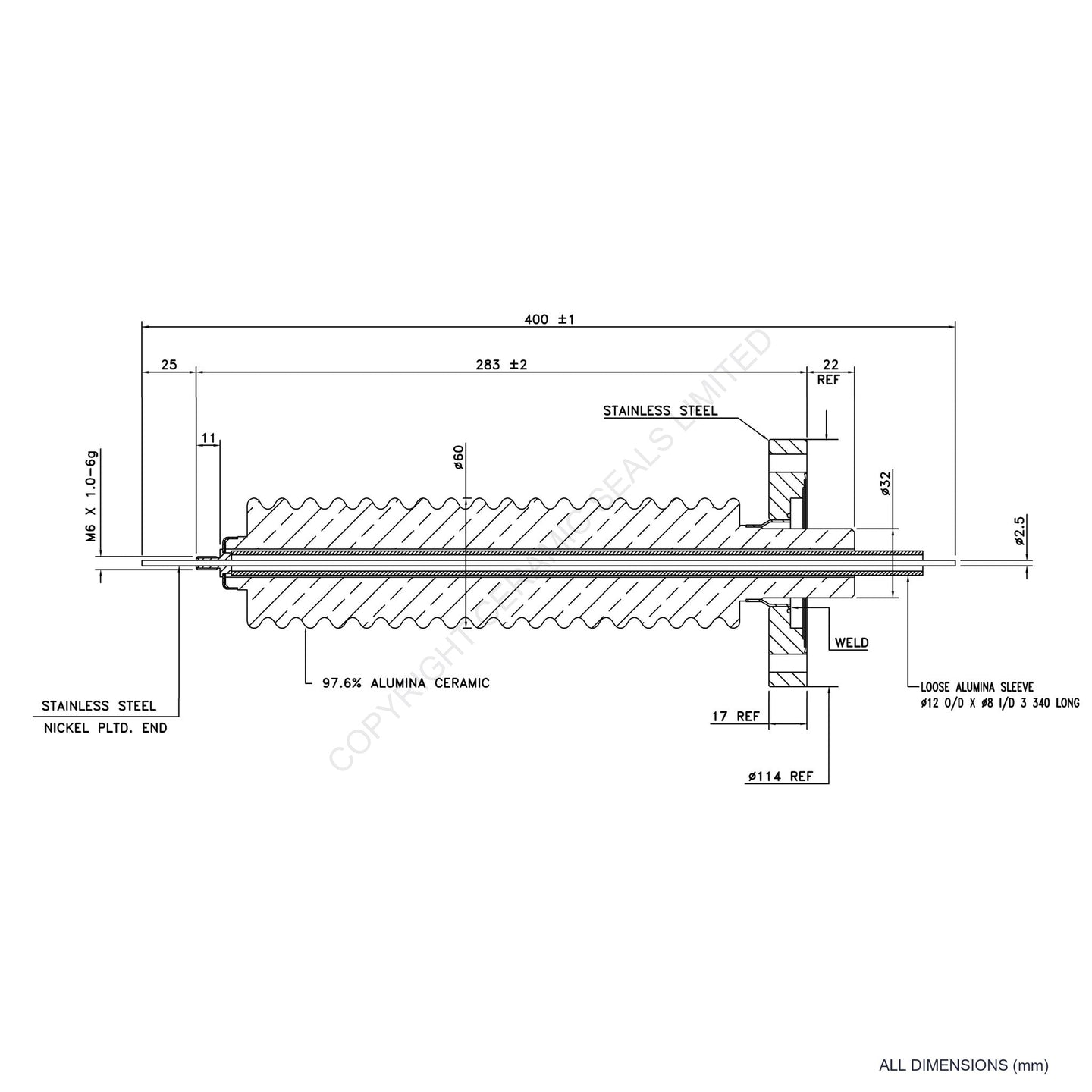 150kV Feedthrough Assembly Flange