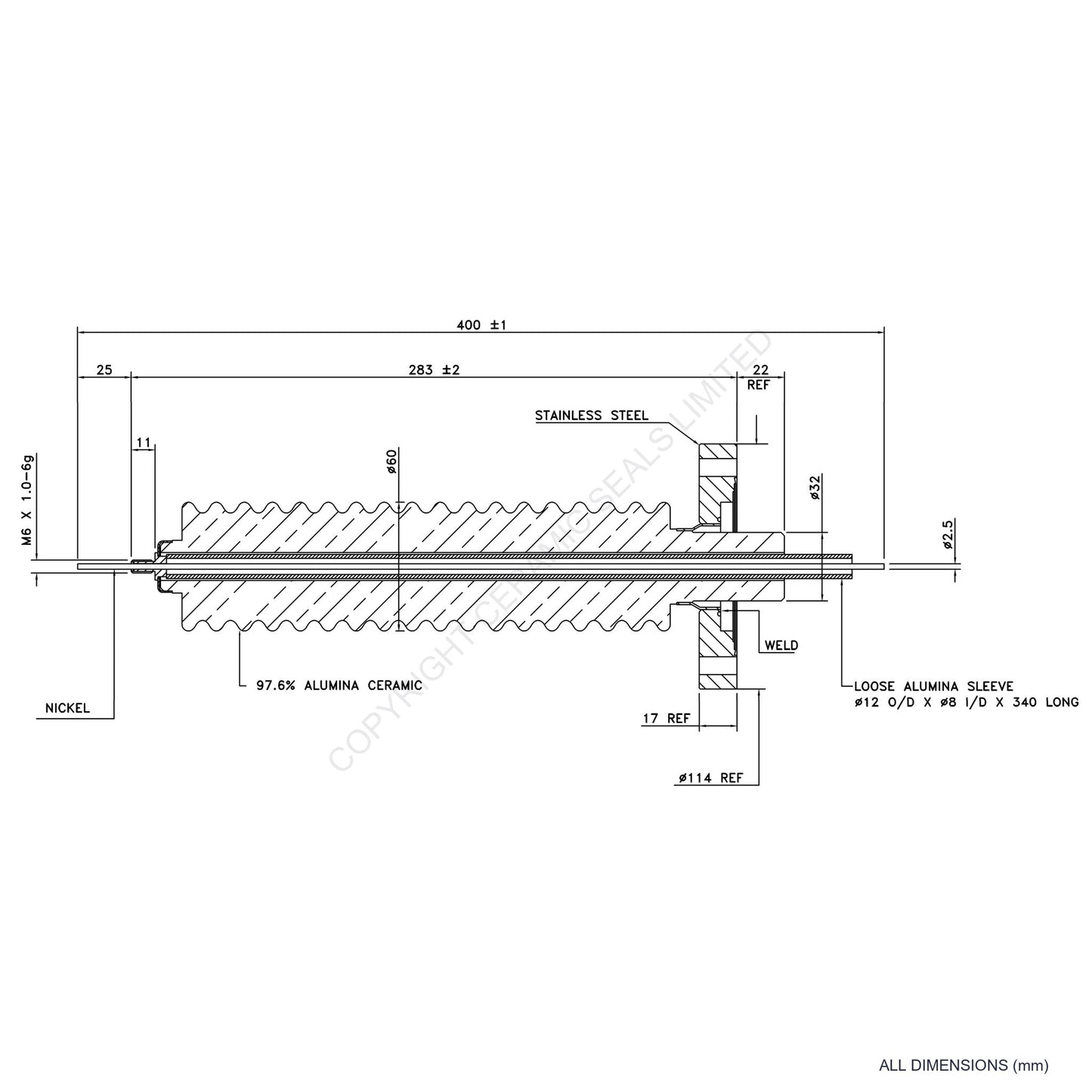 150kV Feedthrough Assembly Flange
