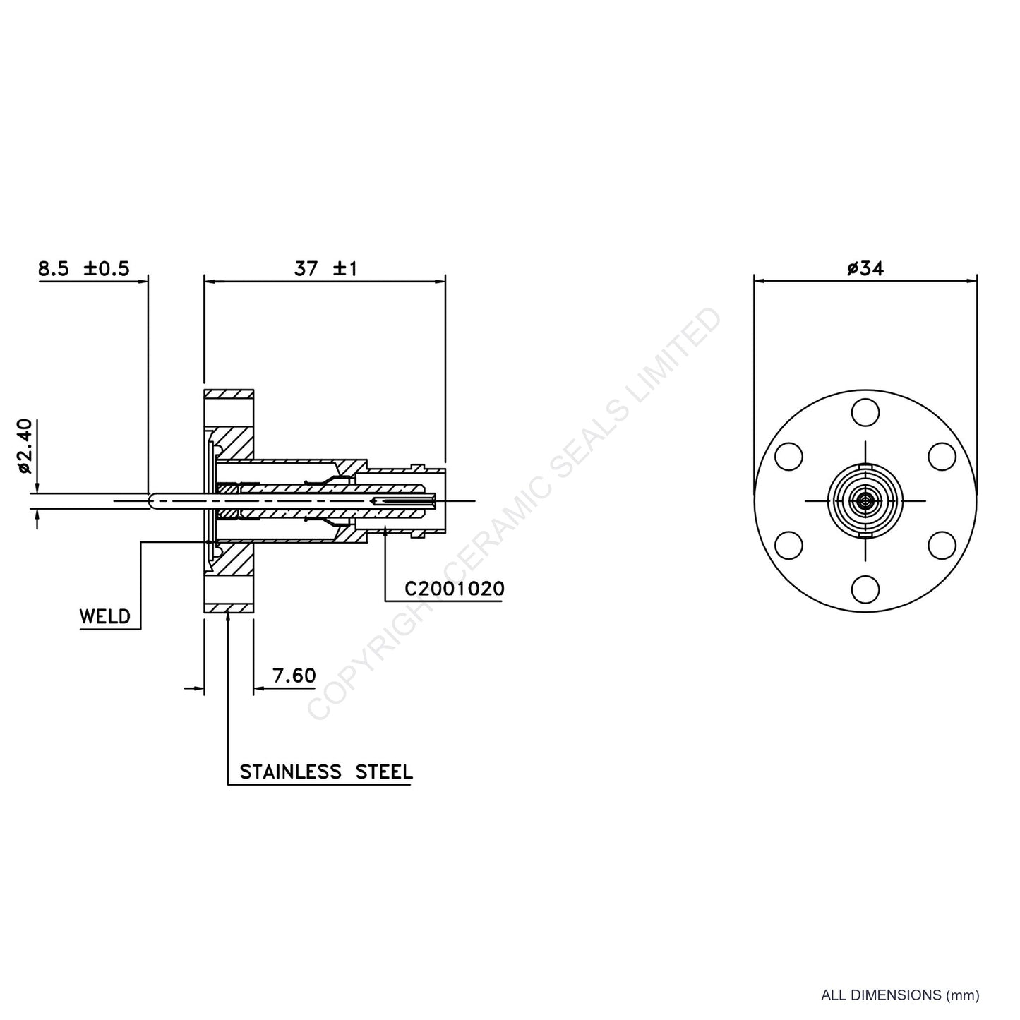 500V Flanged Connector