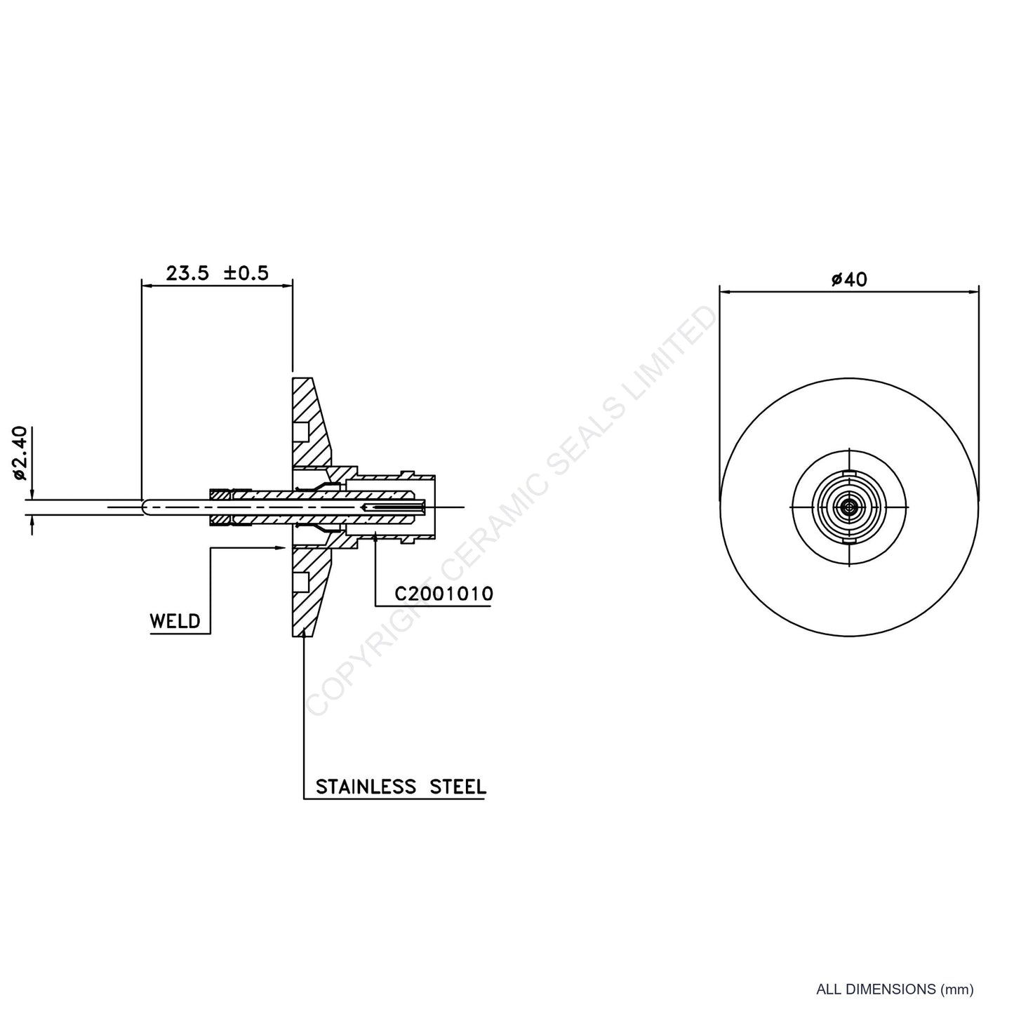 500V BNC Flanged Connector