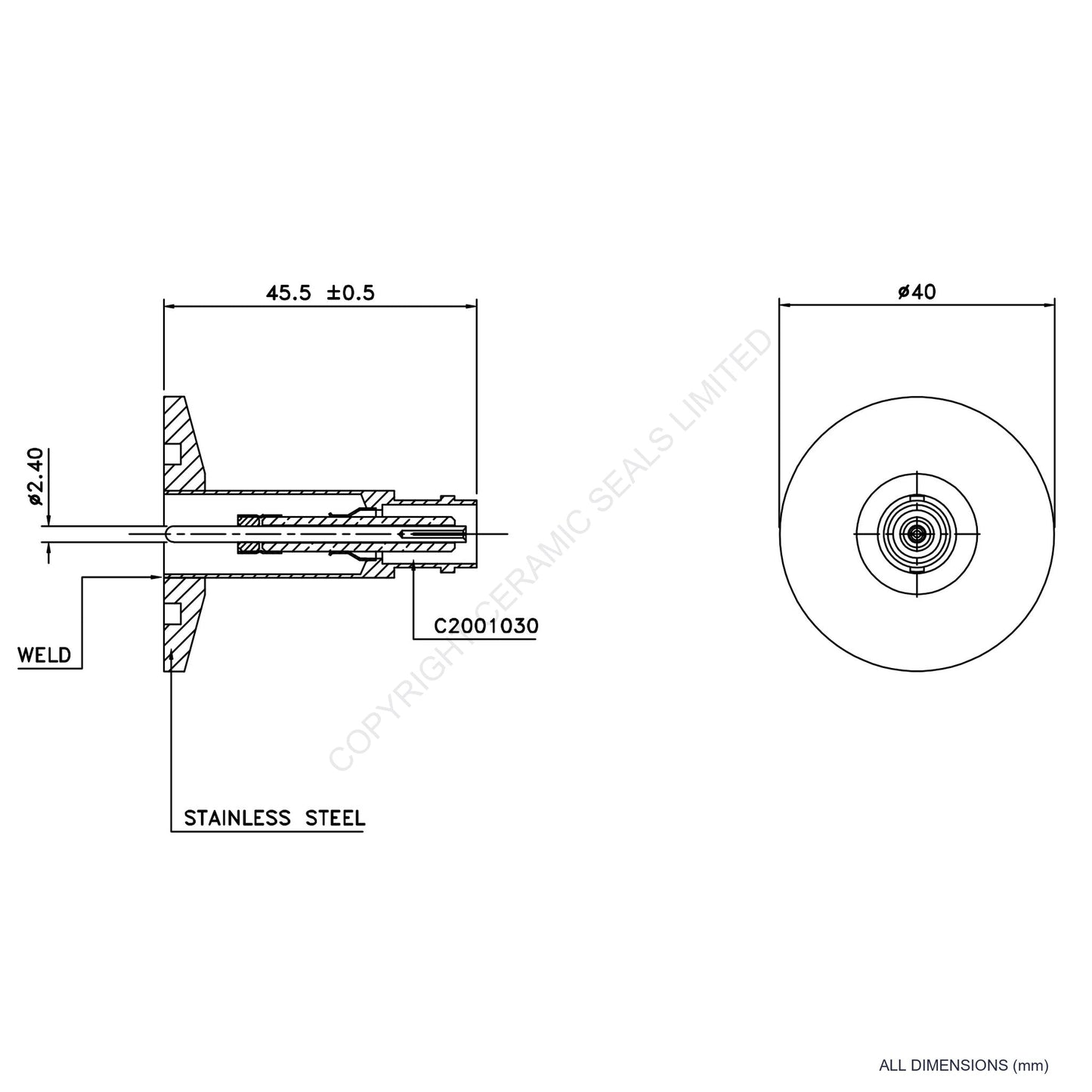 500V BNC Flanged Connector