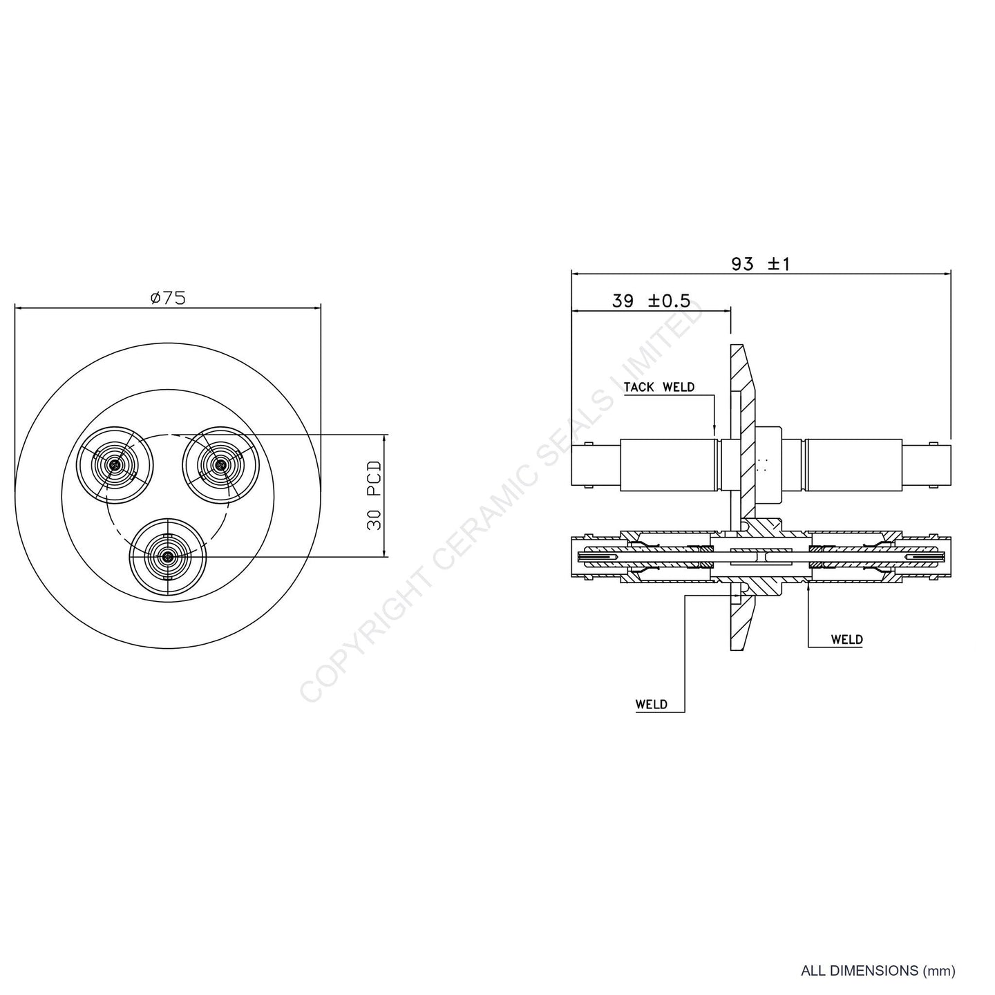 500V 3 Way Double Ended BNC