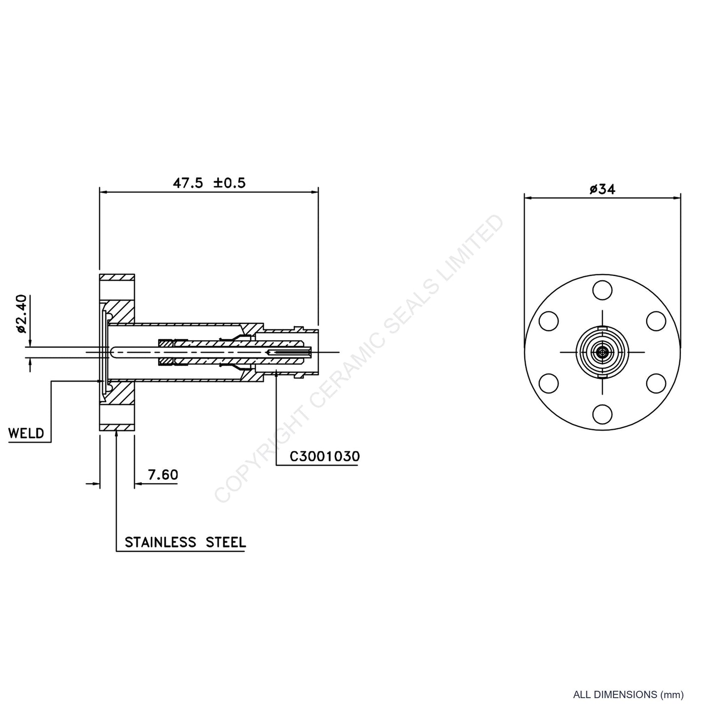 5kV MHV Flanged Connector