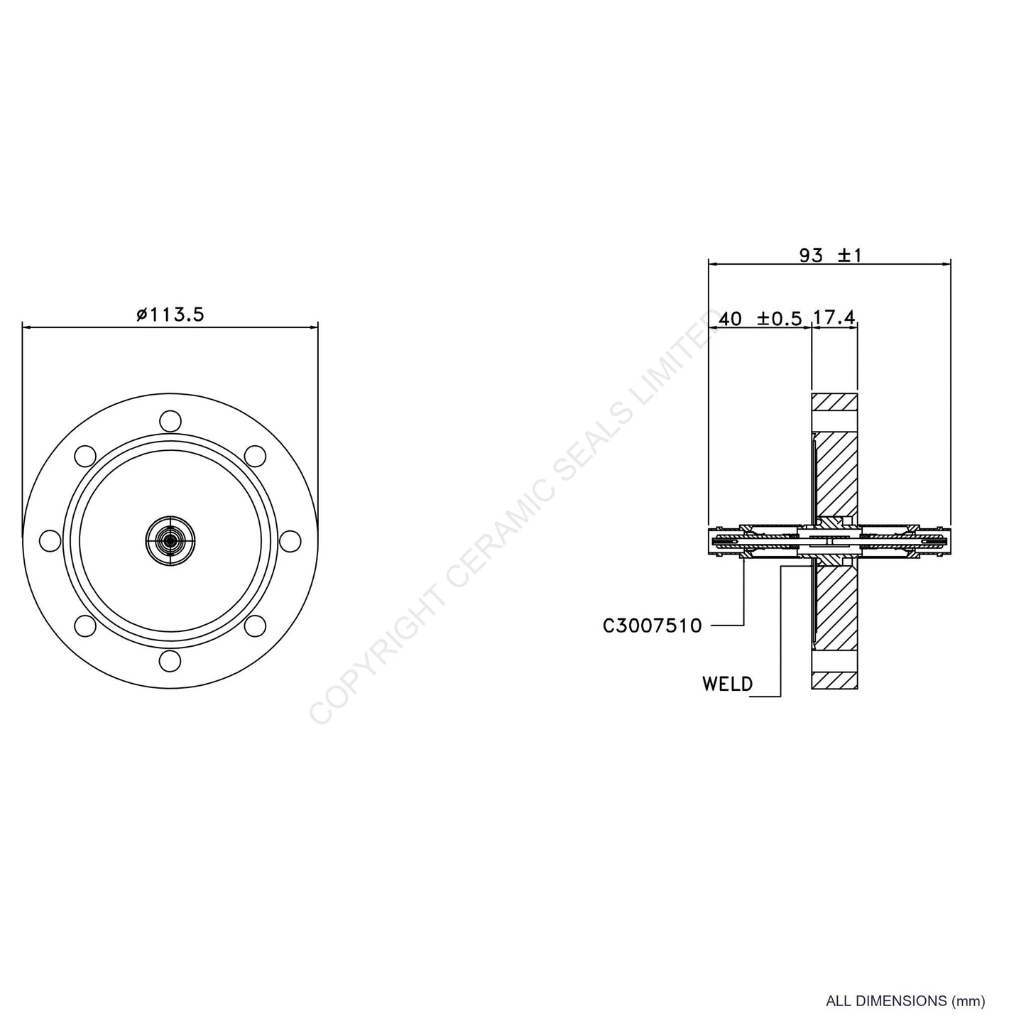 5kV Double Ended MHV Flanged Assembly