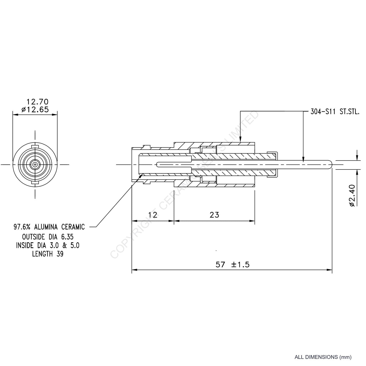 10kV SHV Feedthrough
