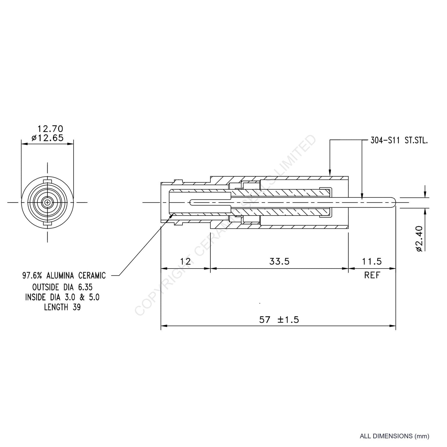 10kV SHV Feedthrough