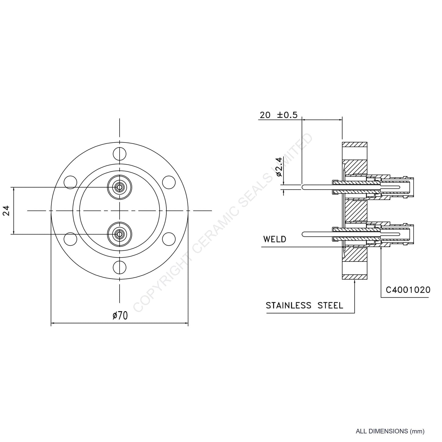 10kV SHV 2 Way Flanged Assembly