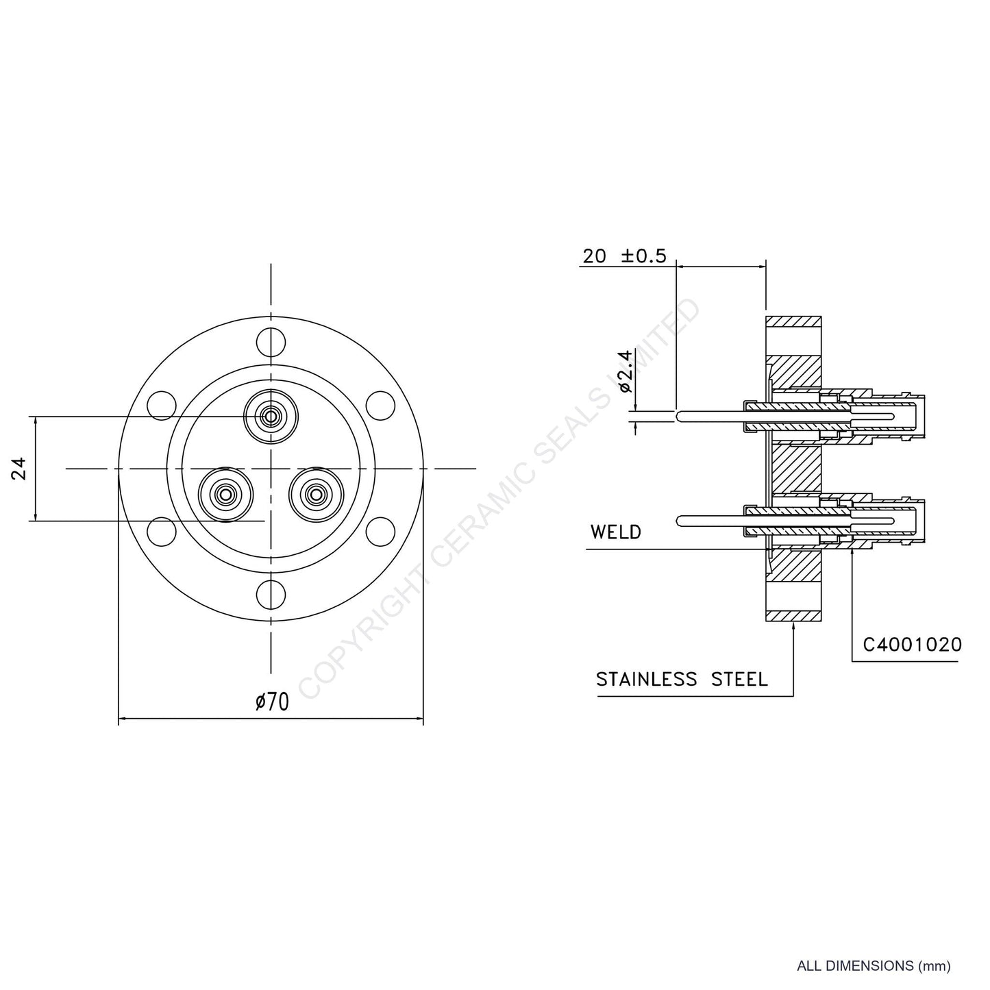 10kV SHV 3 Way Flanged Assembly