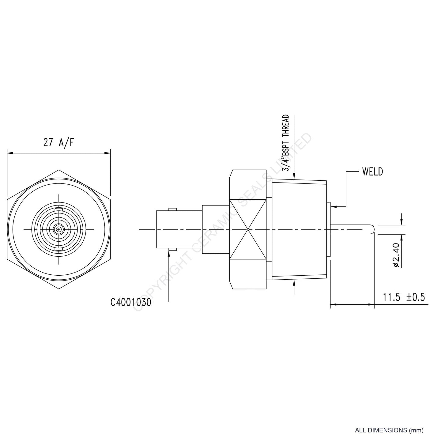 10kV SHV Bulkhead Feedthrough