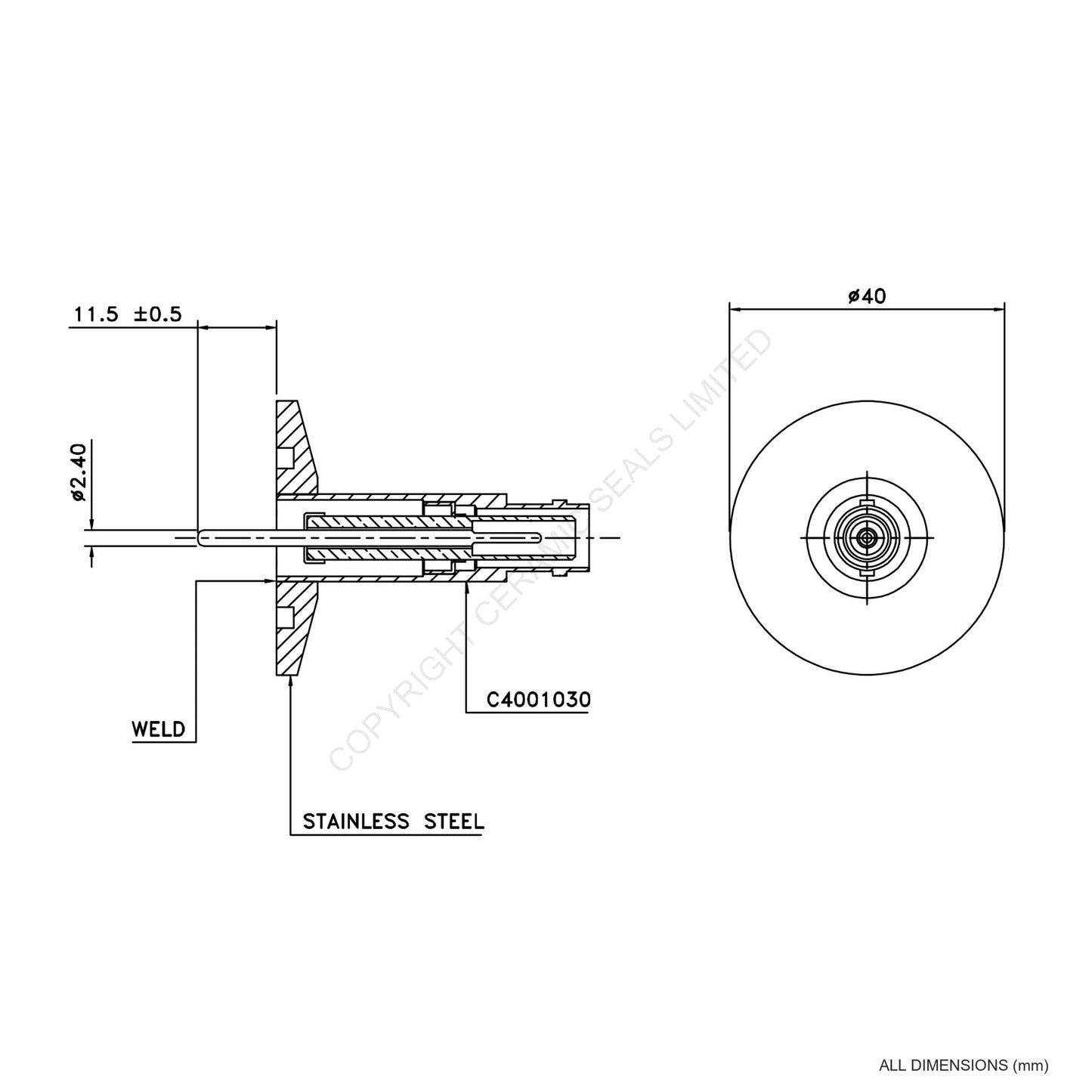 10kV SHV O-Ring Flanged Assembly