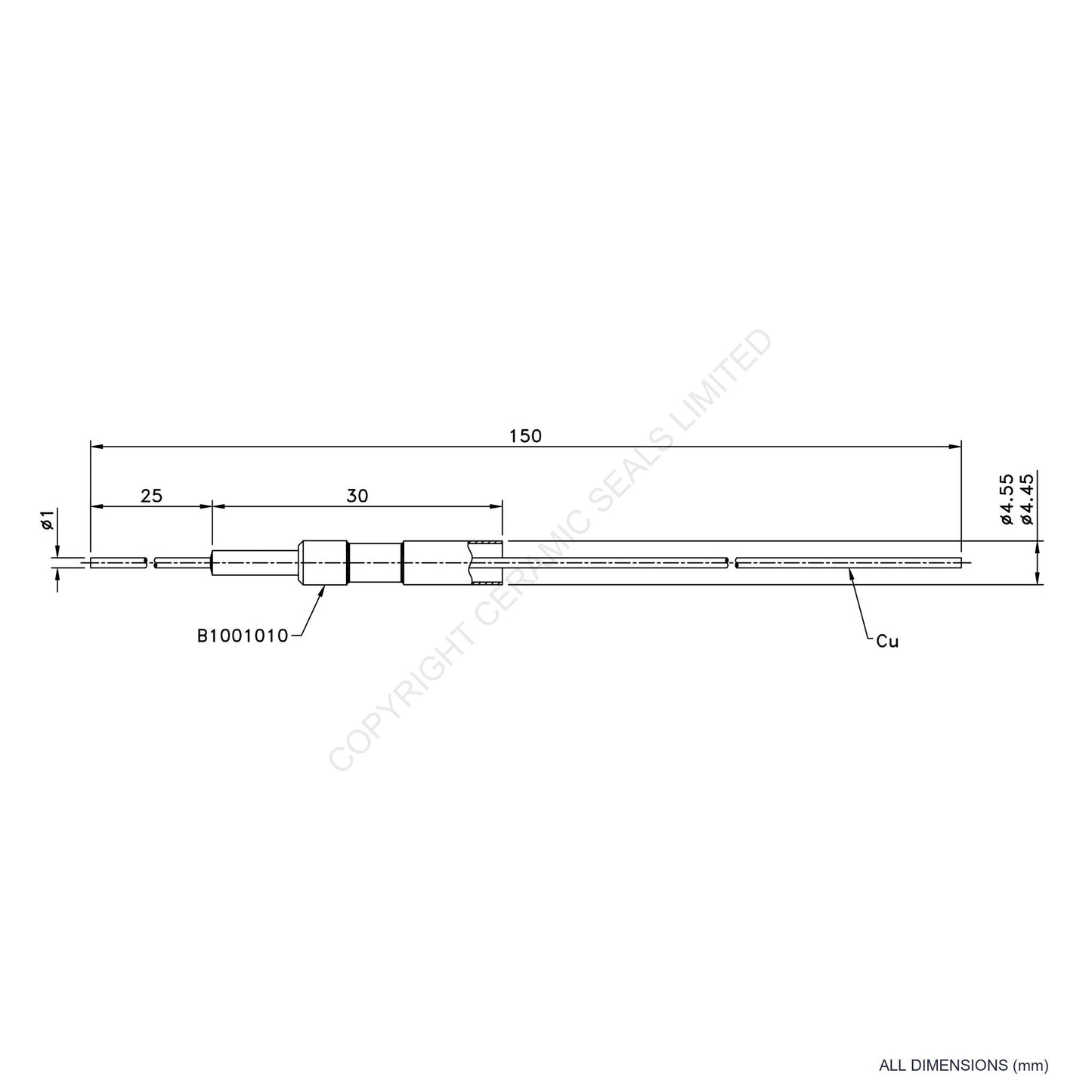 Single Thermocouple (-) Copper