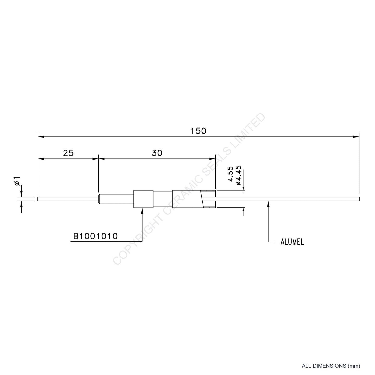 Single Thermocouple (-) Alumel
